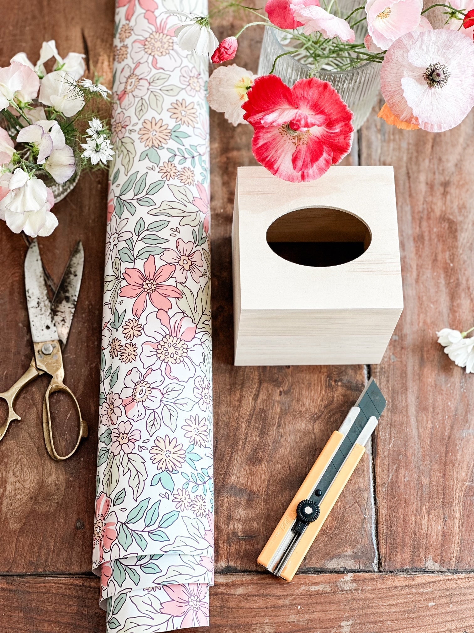 Transform Your Tissue Box with an Easy DIY Wallpaper Makeover: A Peel and Stick Tutorial