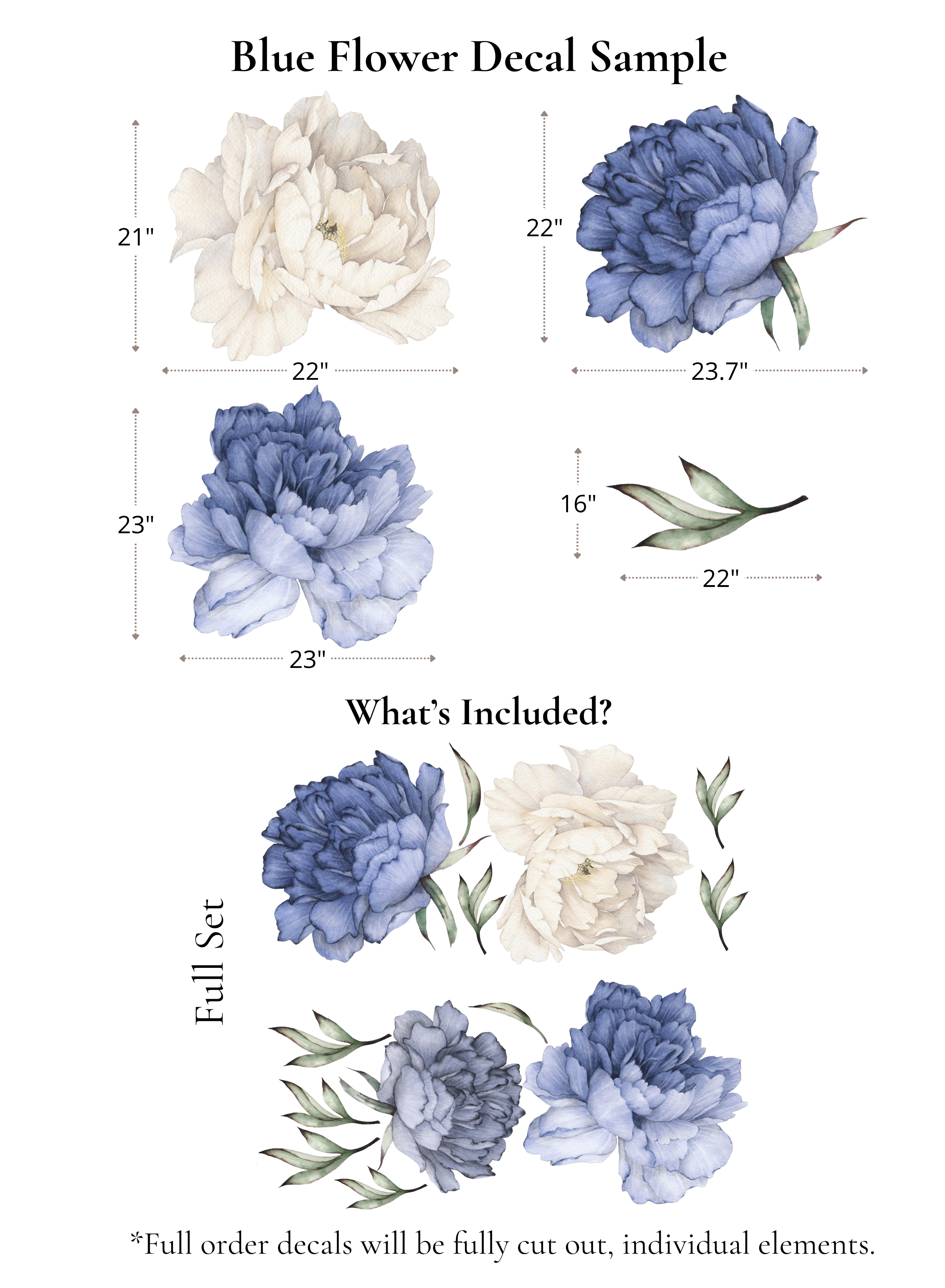 Blue Flower Wall Stickers