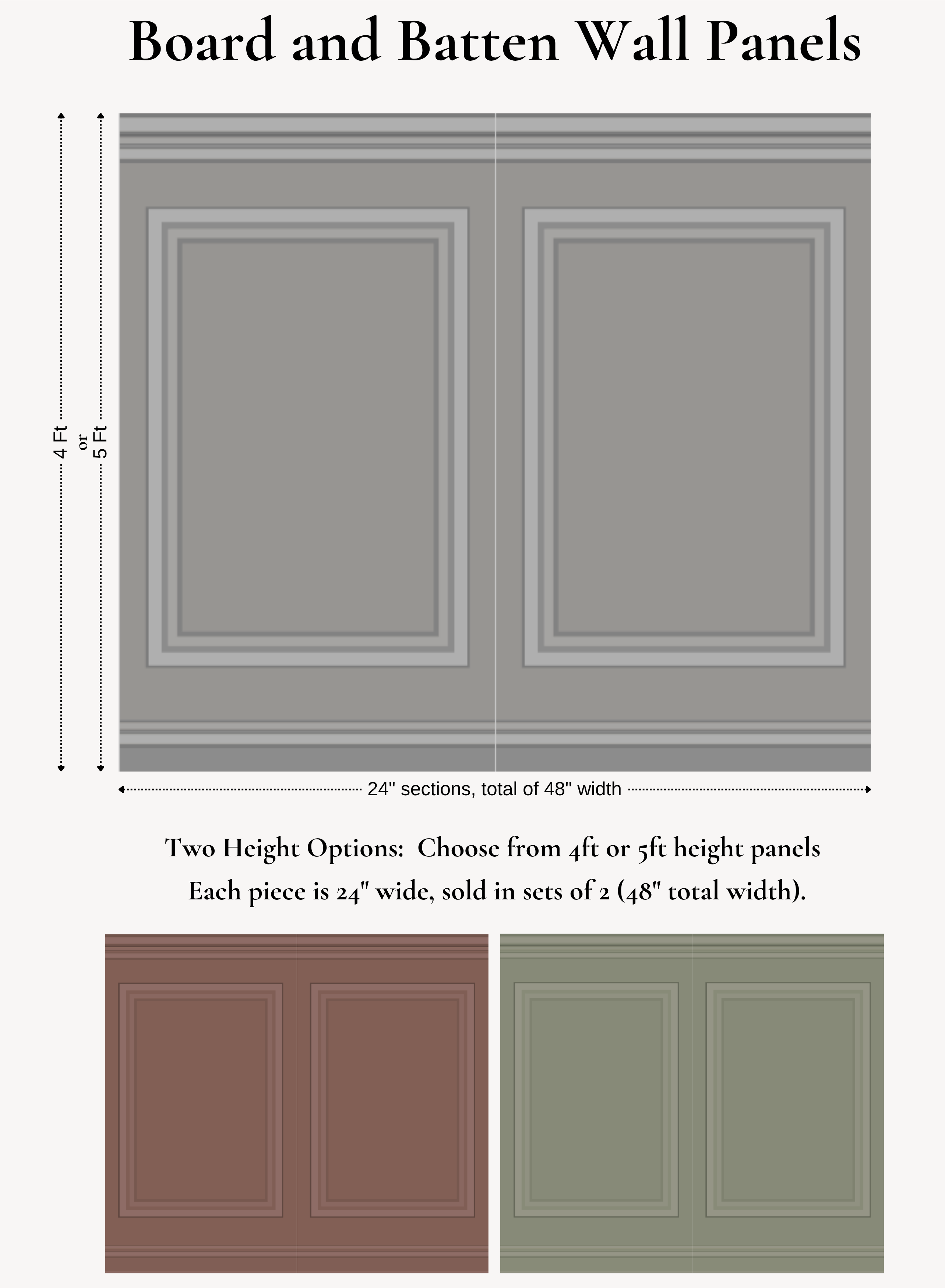 Board and Batten Wall Panels (Peel & Stick)