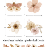 Boho Butterfly Wall Stickers (Peel and Stick Decals)
