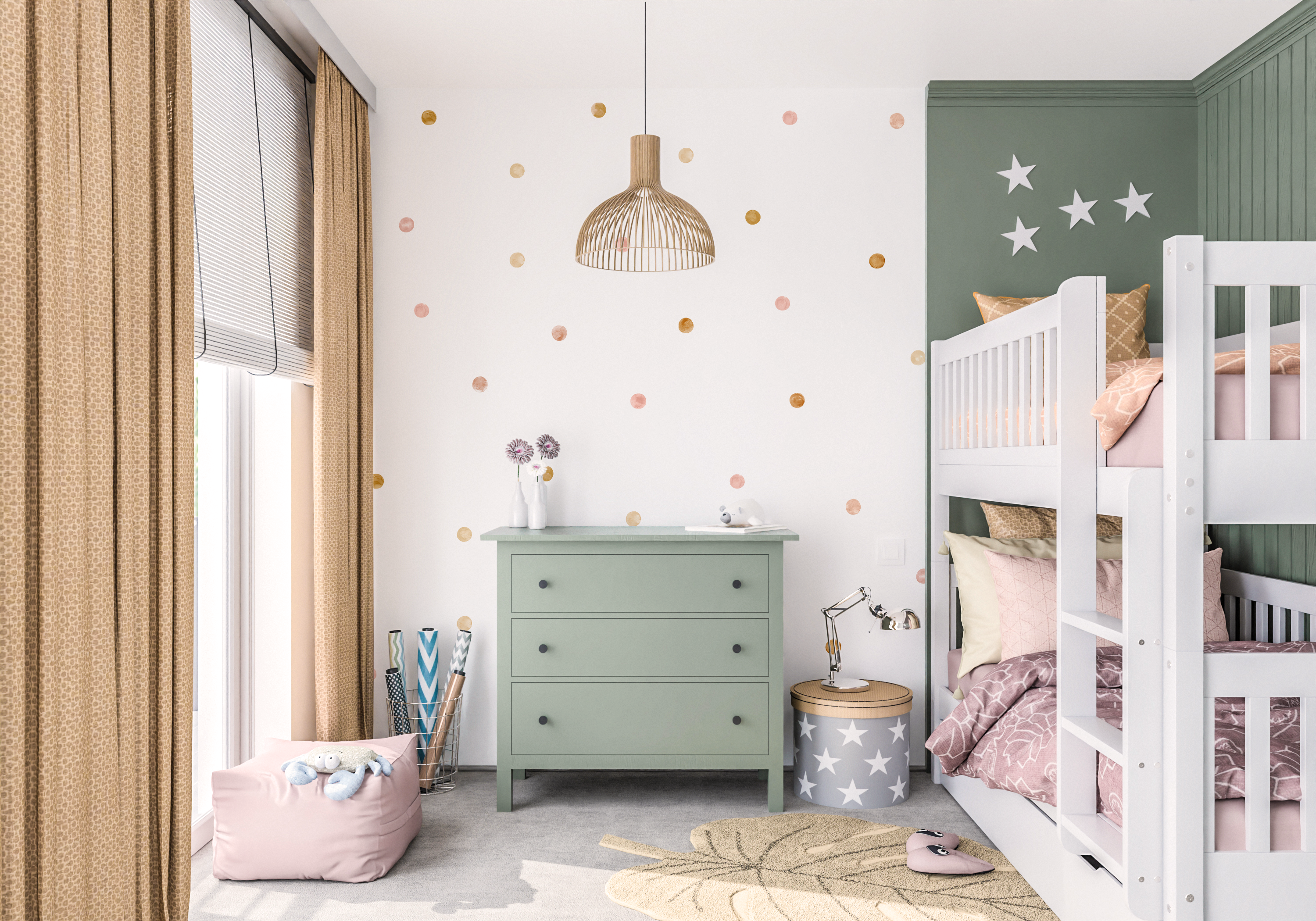 Boho Watercolor Wall Dots