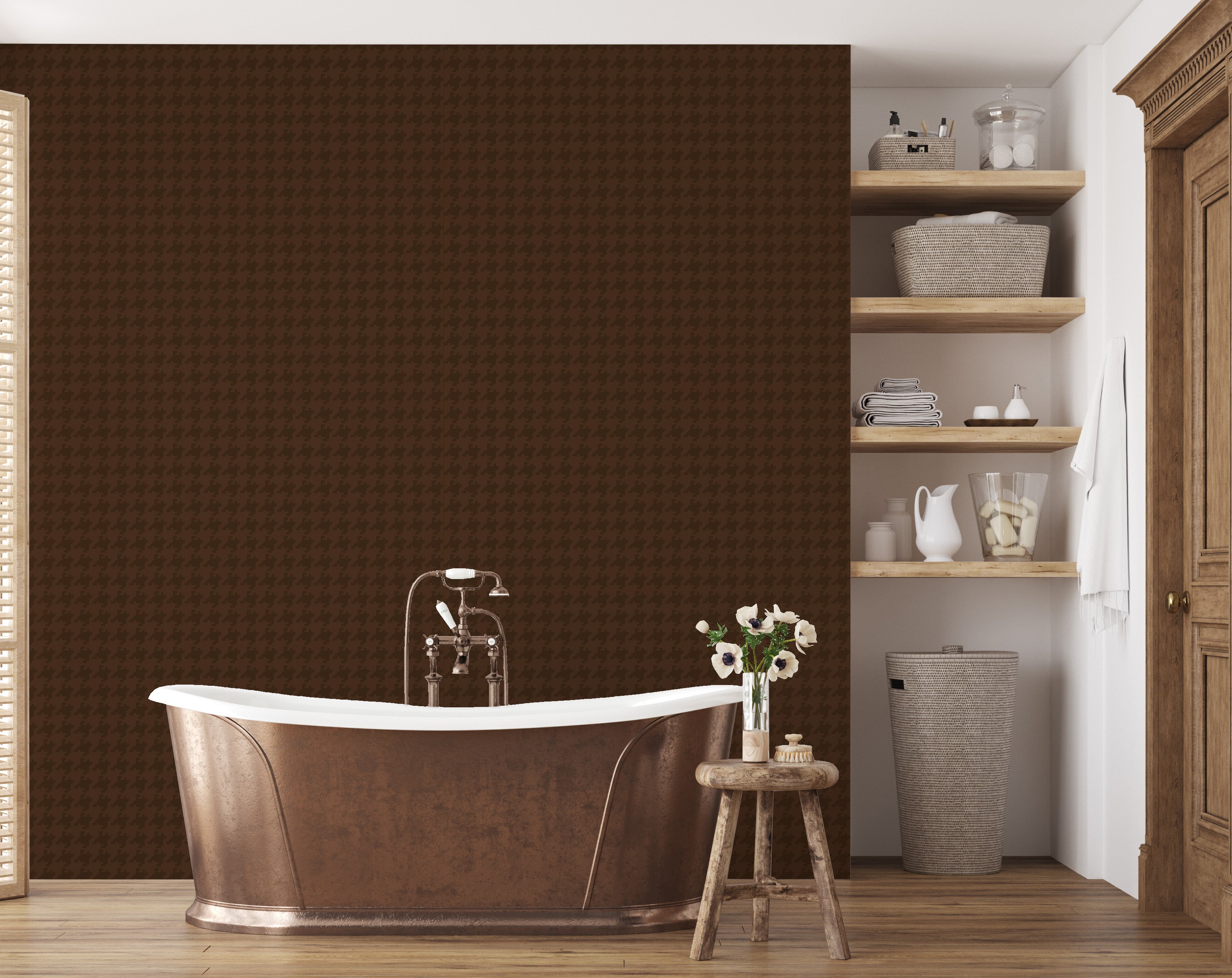 Brown Houndstooth Wallpaper