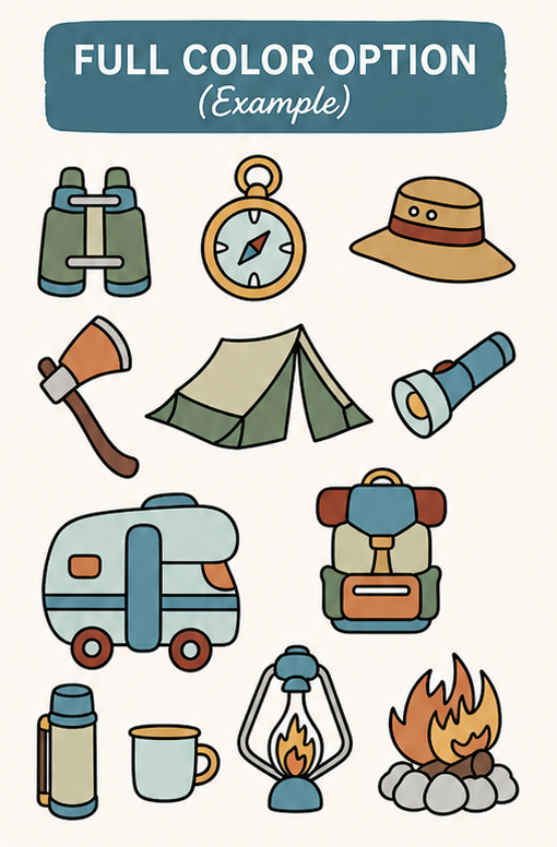 Simple Camping Decals (Peel and Stick Decals)