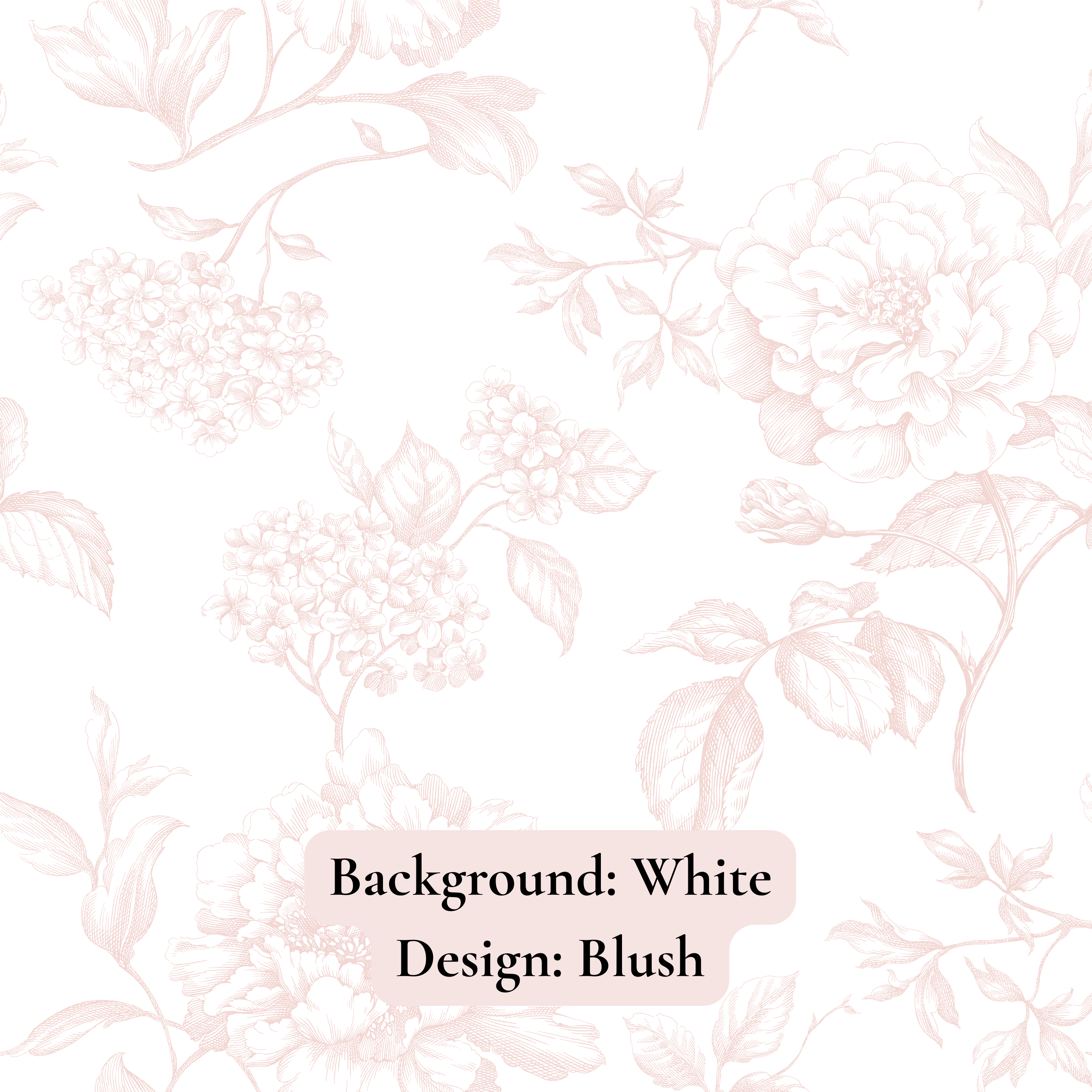 Floral Toile Wallpaper - CLEARANCE 8 Sheets 24" w x 96" h
