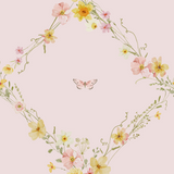 Daffodil and Butterfly Trellis Wallpaper