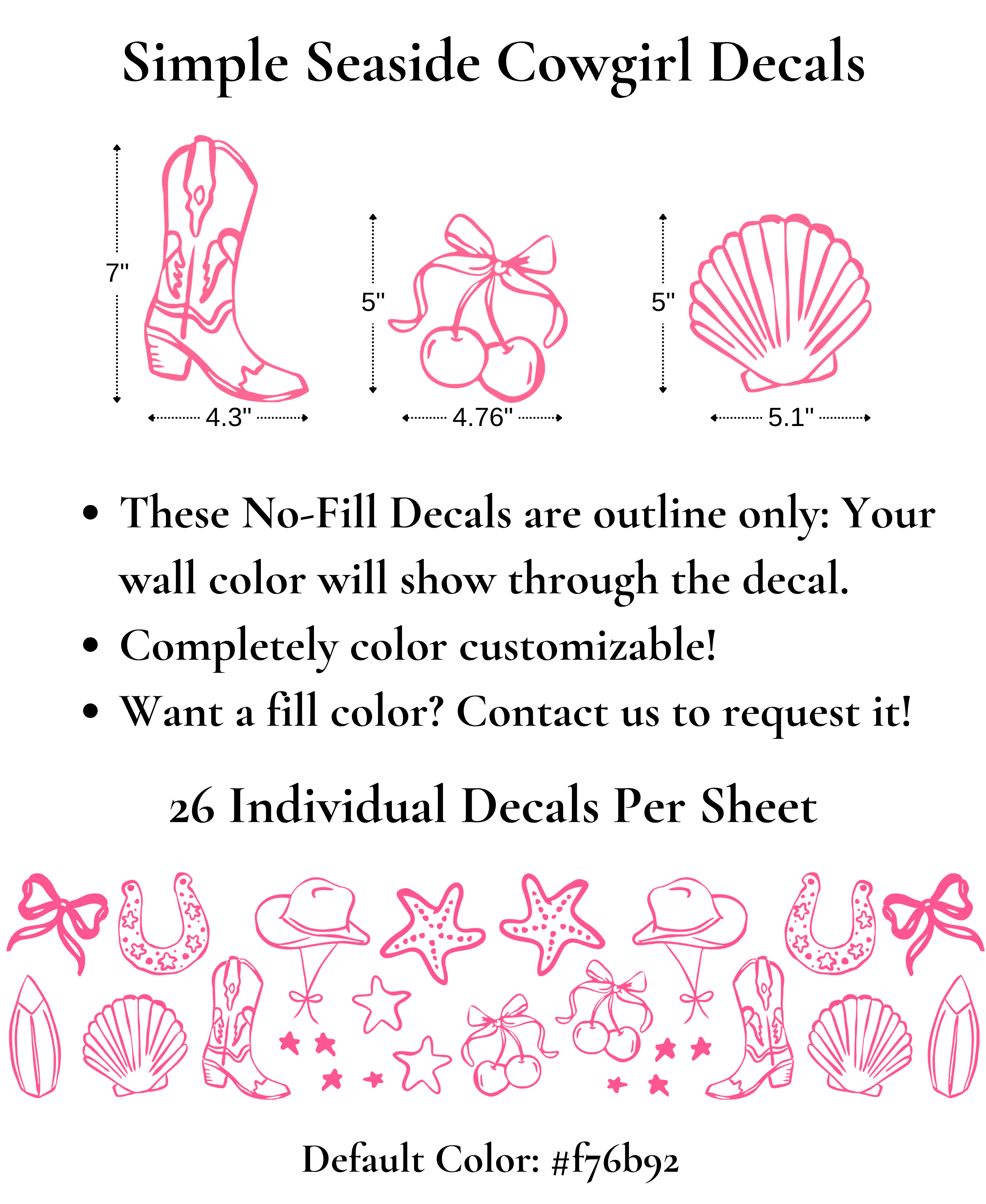 Seaside Cowgirl Wall Stickers