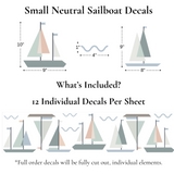 Small Neutral Sailboat Wall Stickers