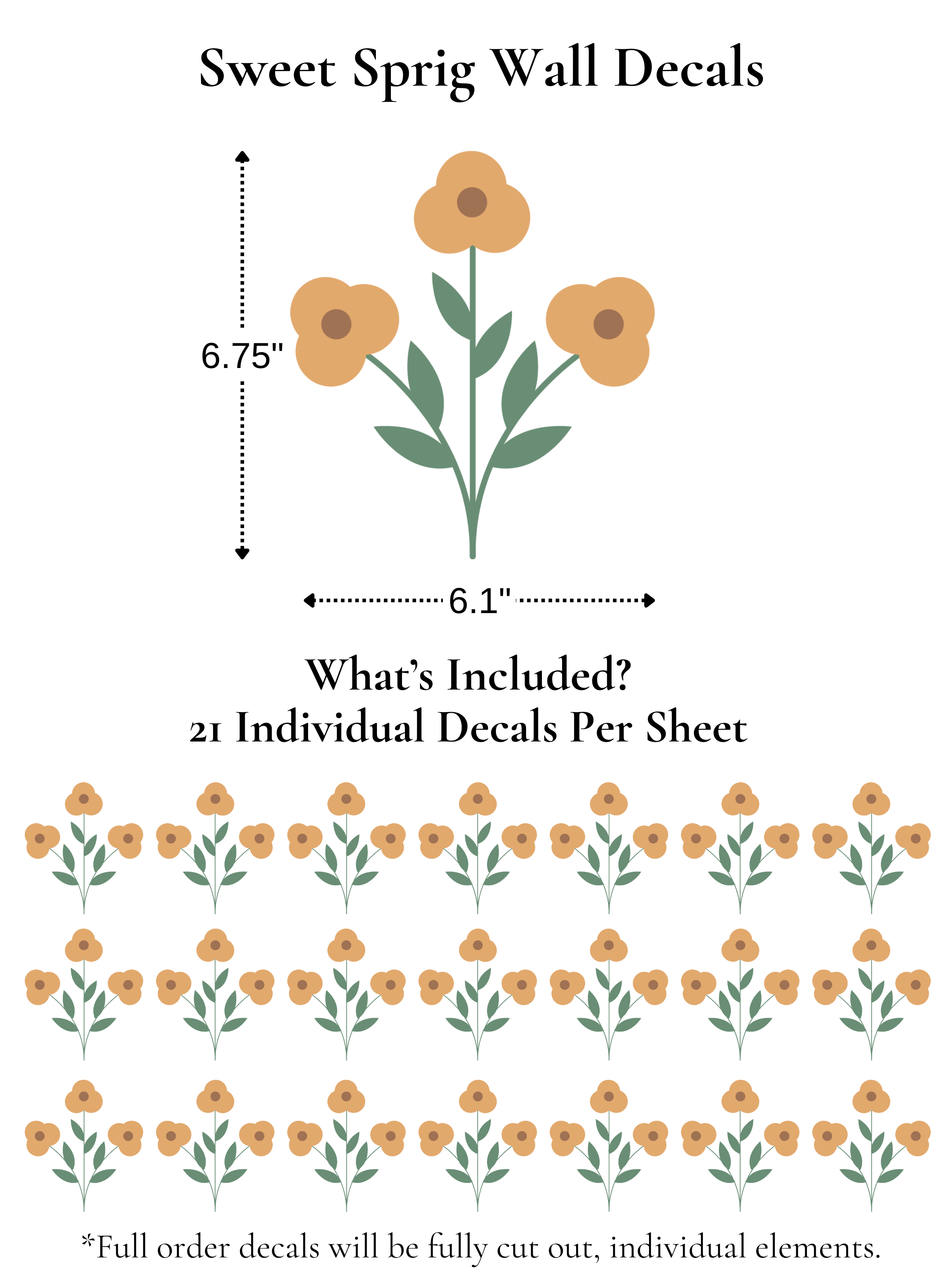 Sweet Sprig Flower Wall Decals