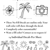 Simple Beach Decals (Peel and Stick Decals)