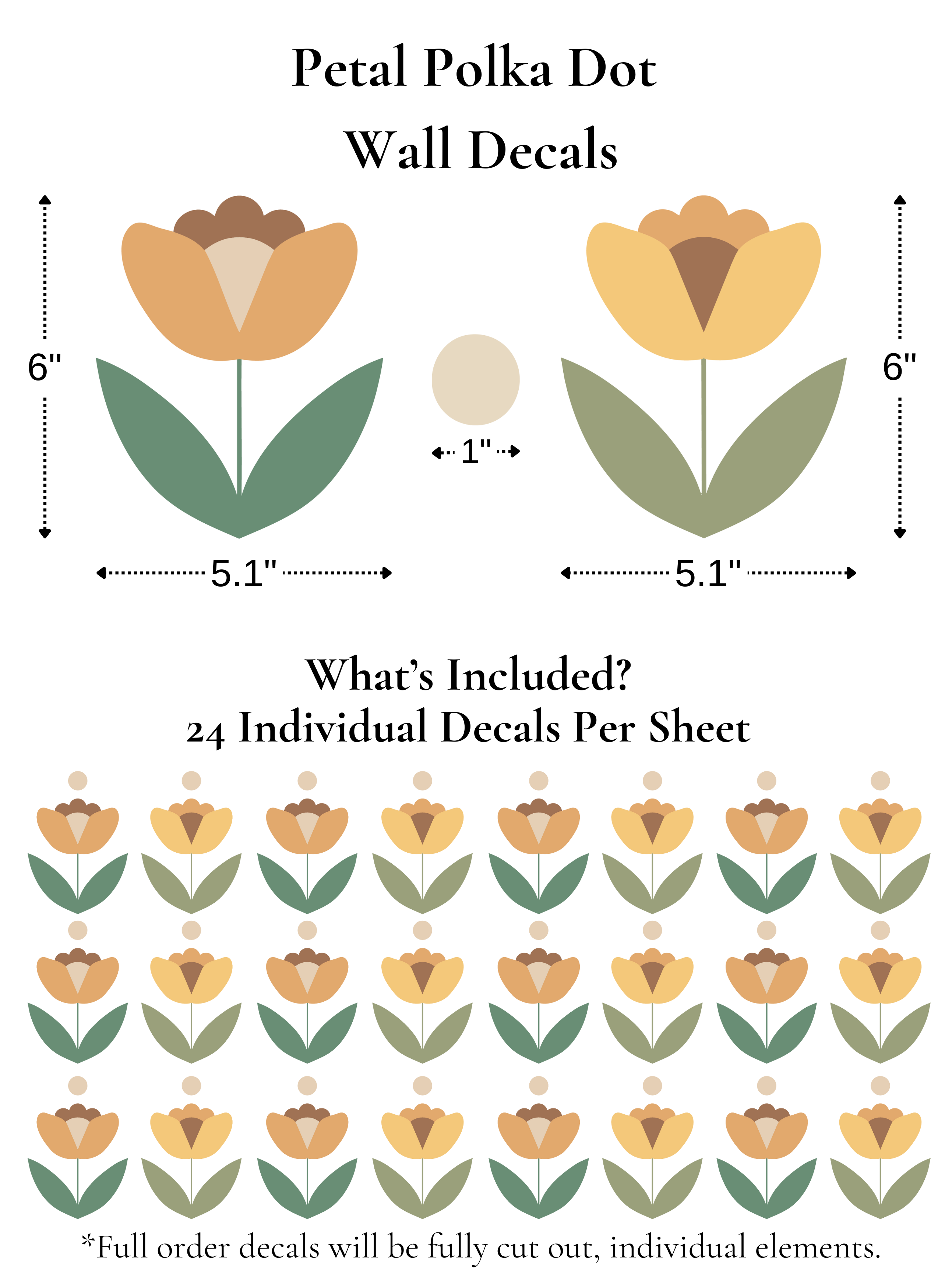 Petal Polka Dot Floral Wall Decals