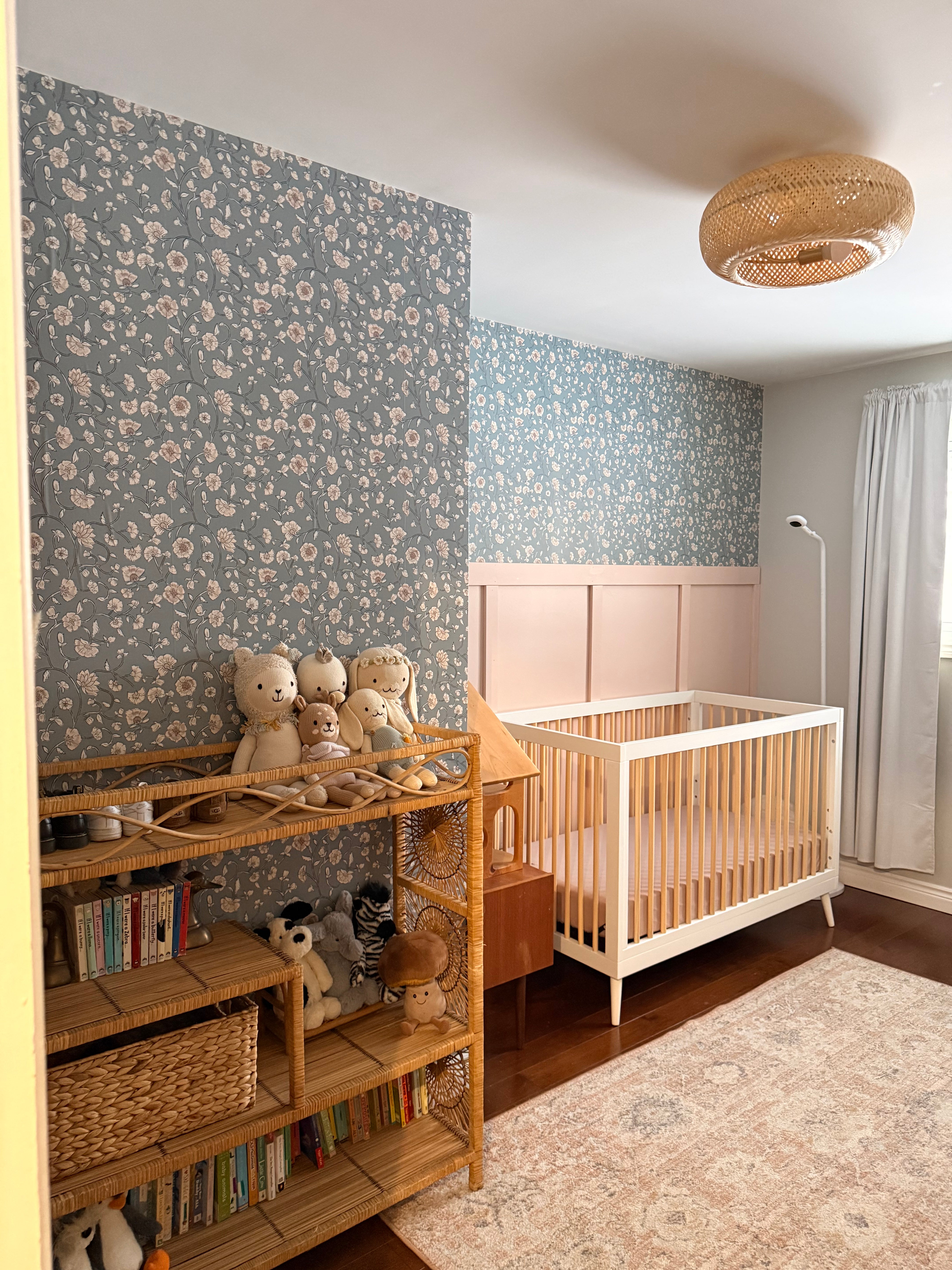 Blue Vintage Floral Wallpaper