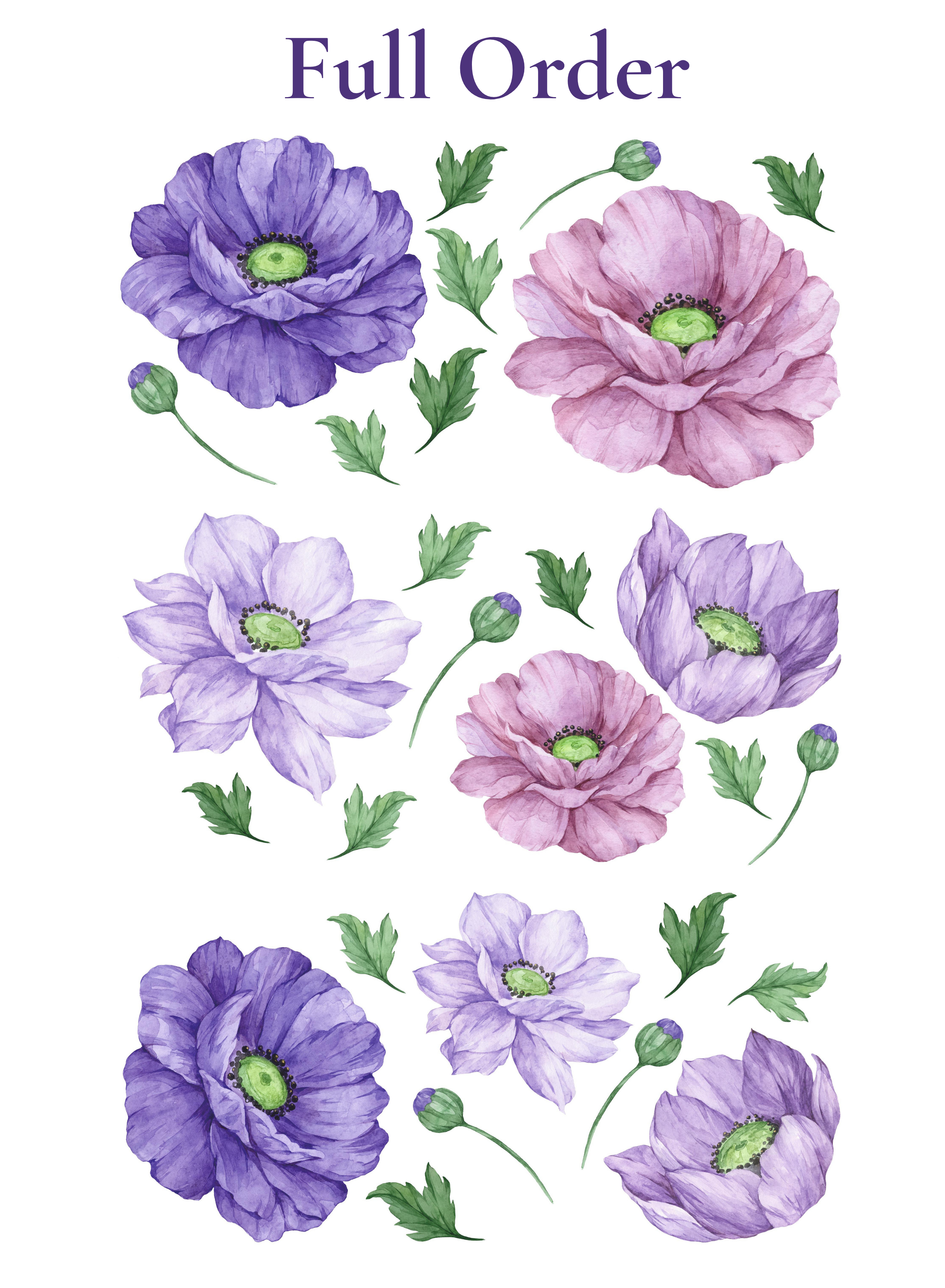 Purple Bloom Wall Stickers
