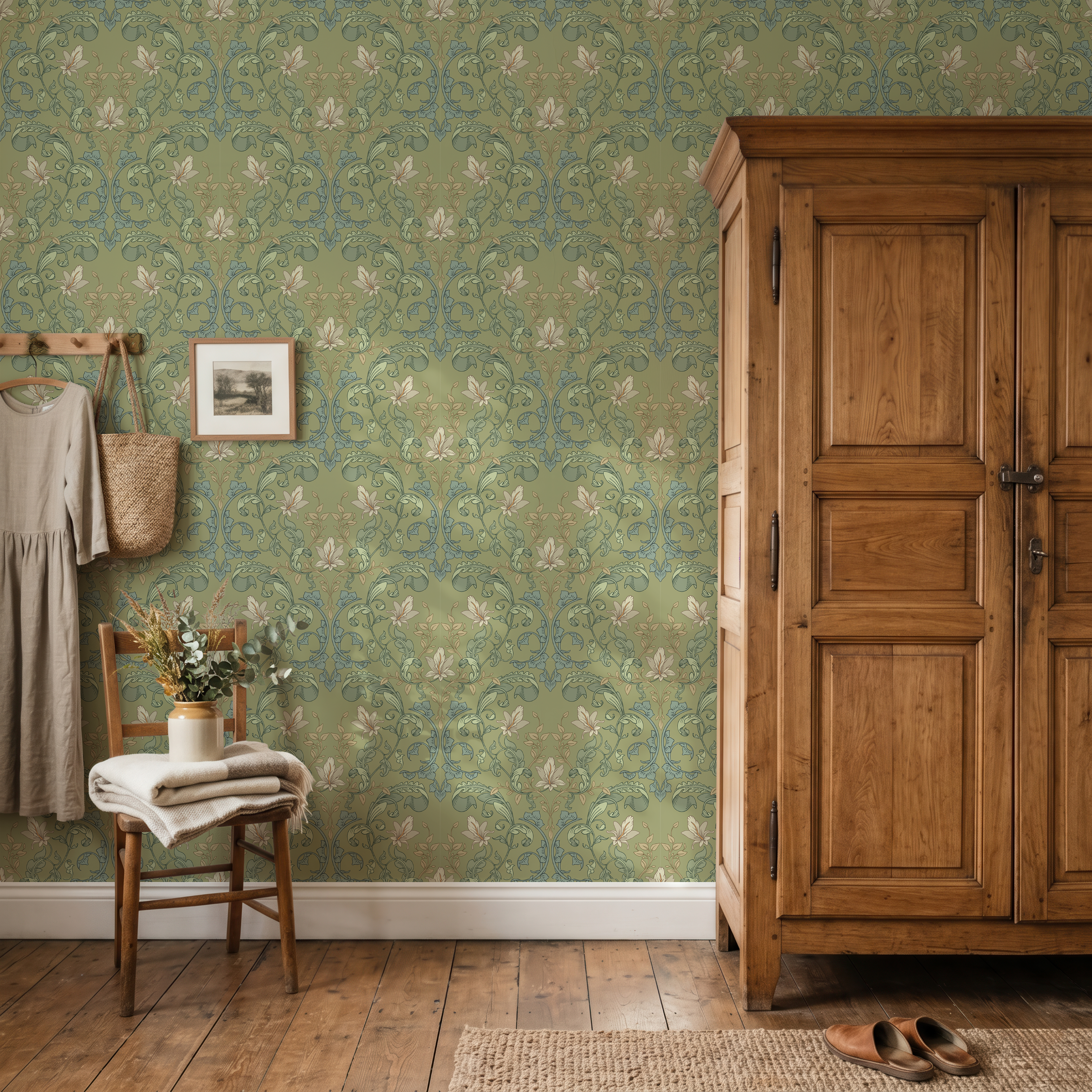 Matcha Botanical Wallpaper