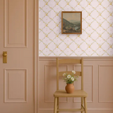 Daffodil and Butterfly Trellis Wallpaper