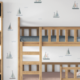 nautical sailboat decals used in a shared sibling room