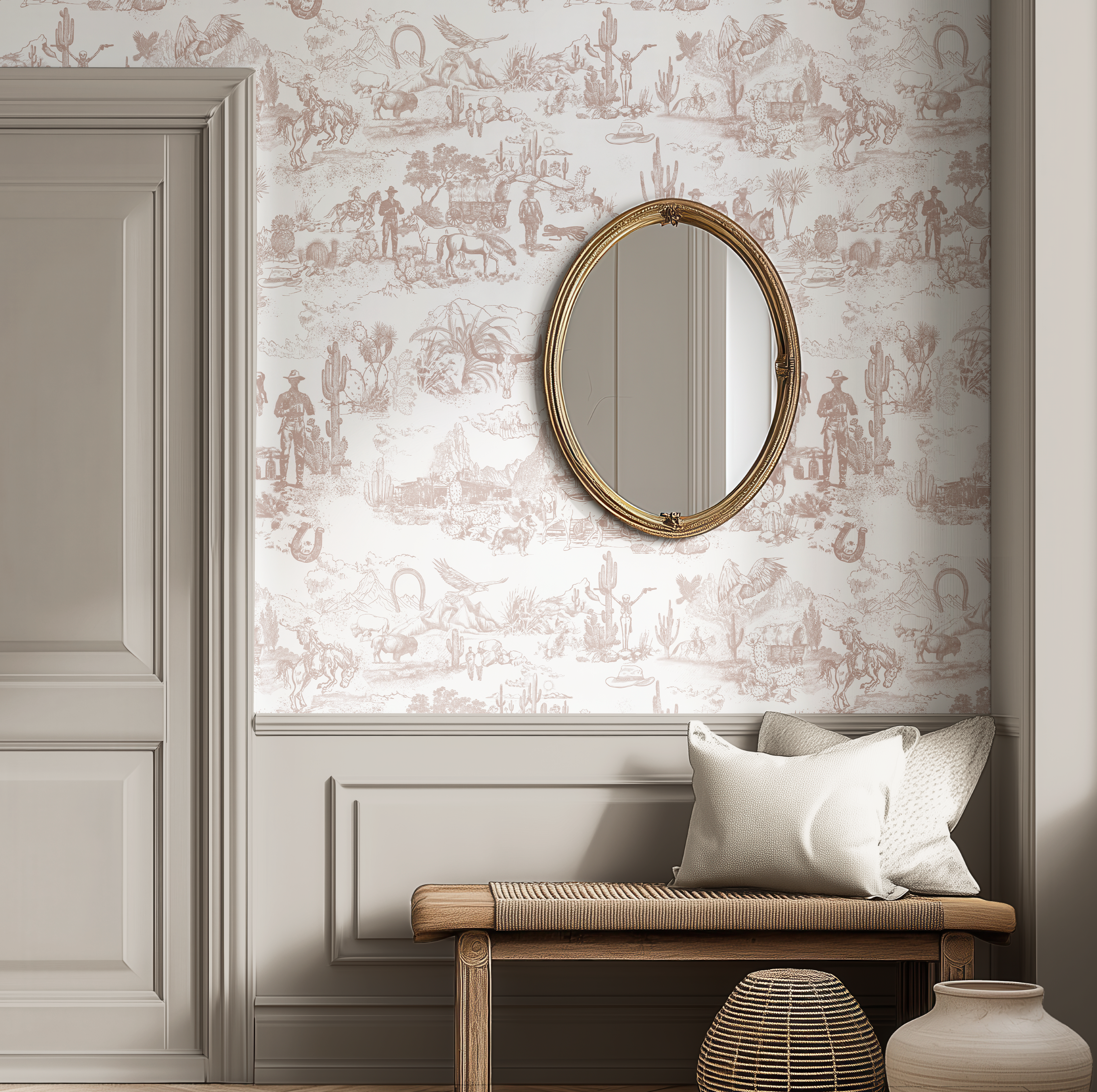 Western Toile Wallpaper