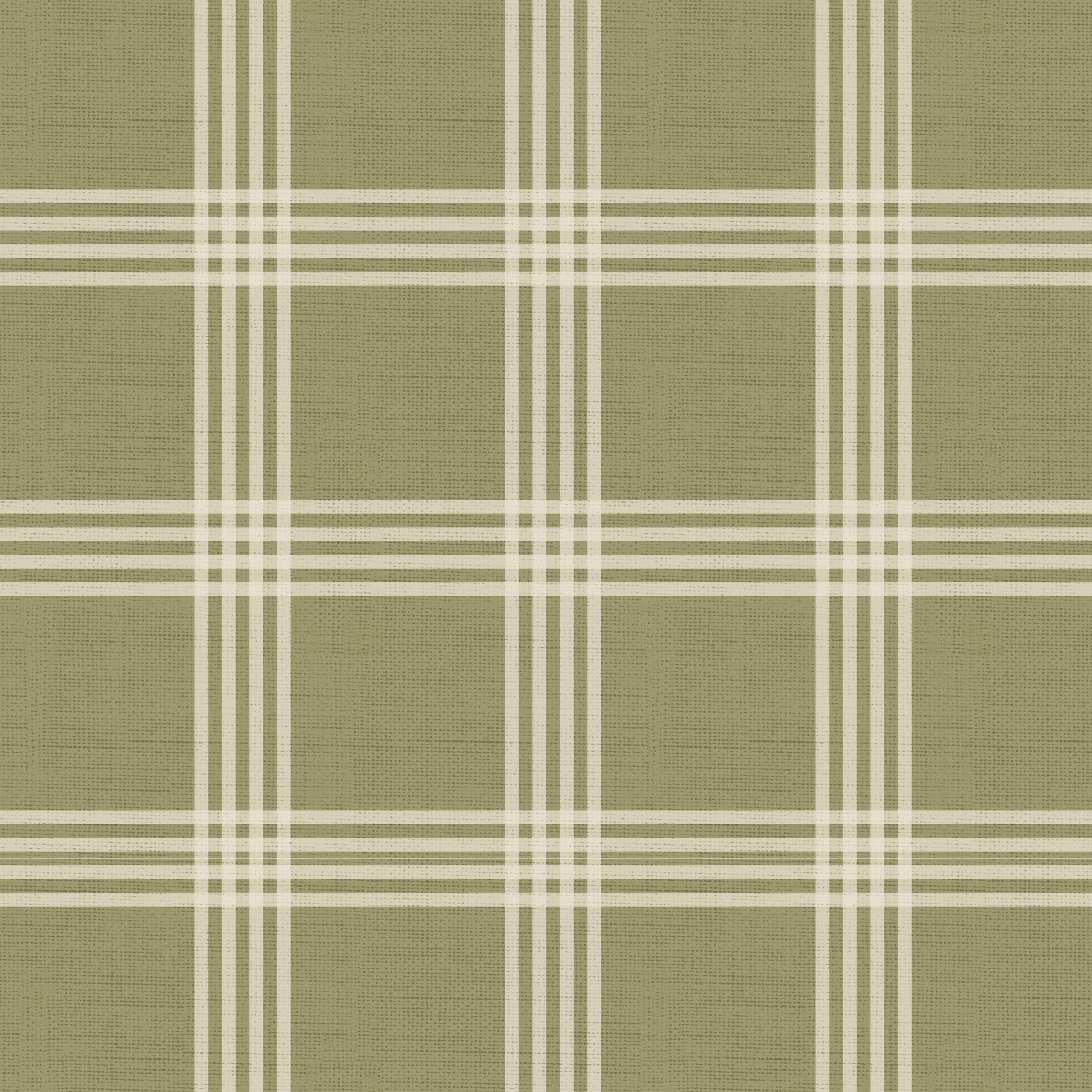 Plaid pattern with green and beige colors on a fabric texture background