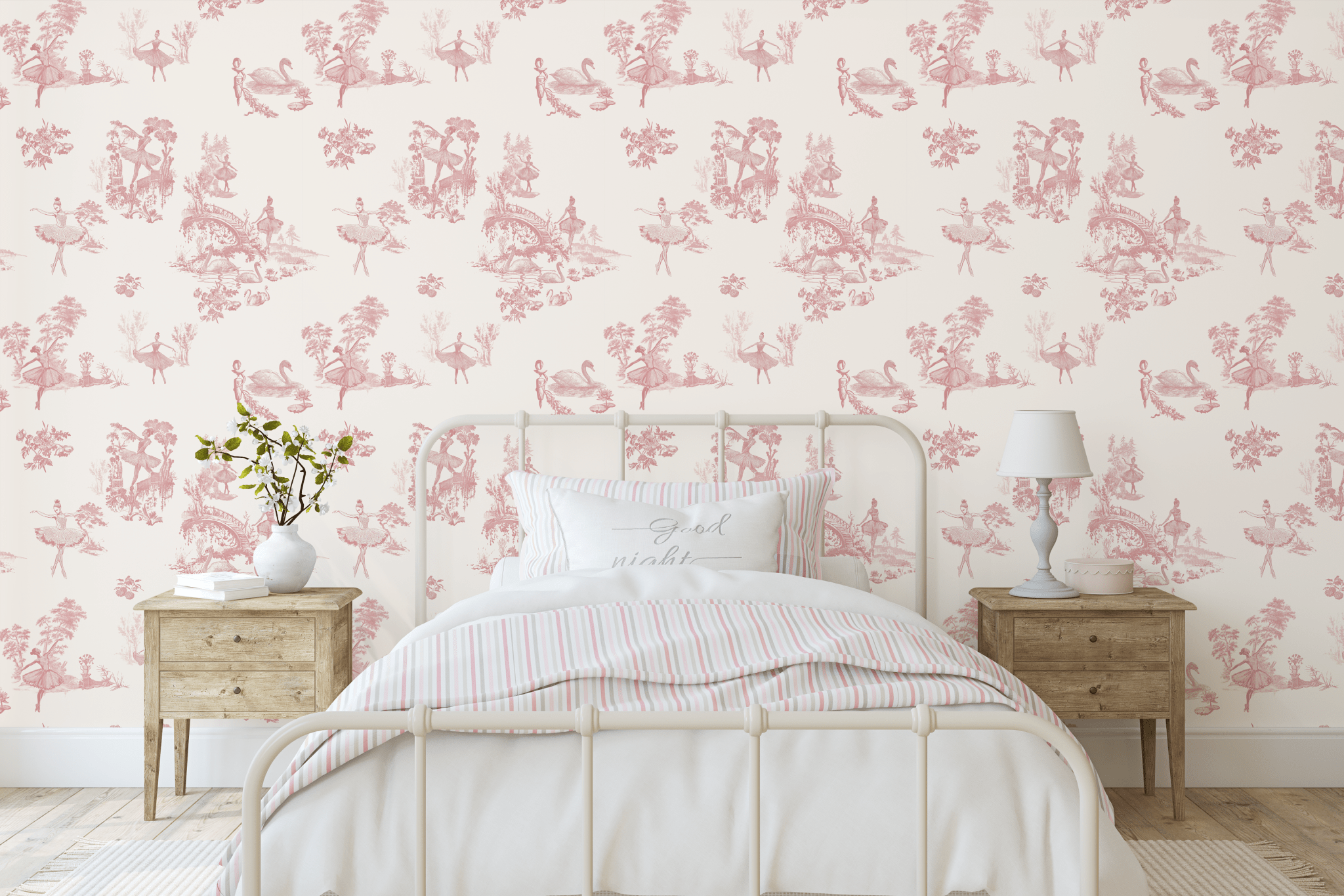 Ballerina Toile Wallpaper