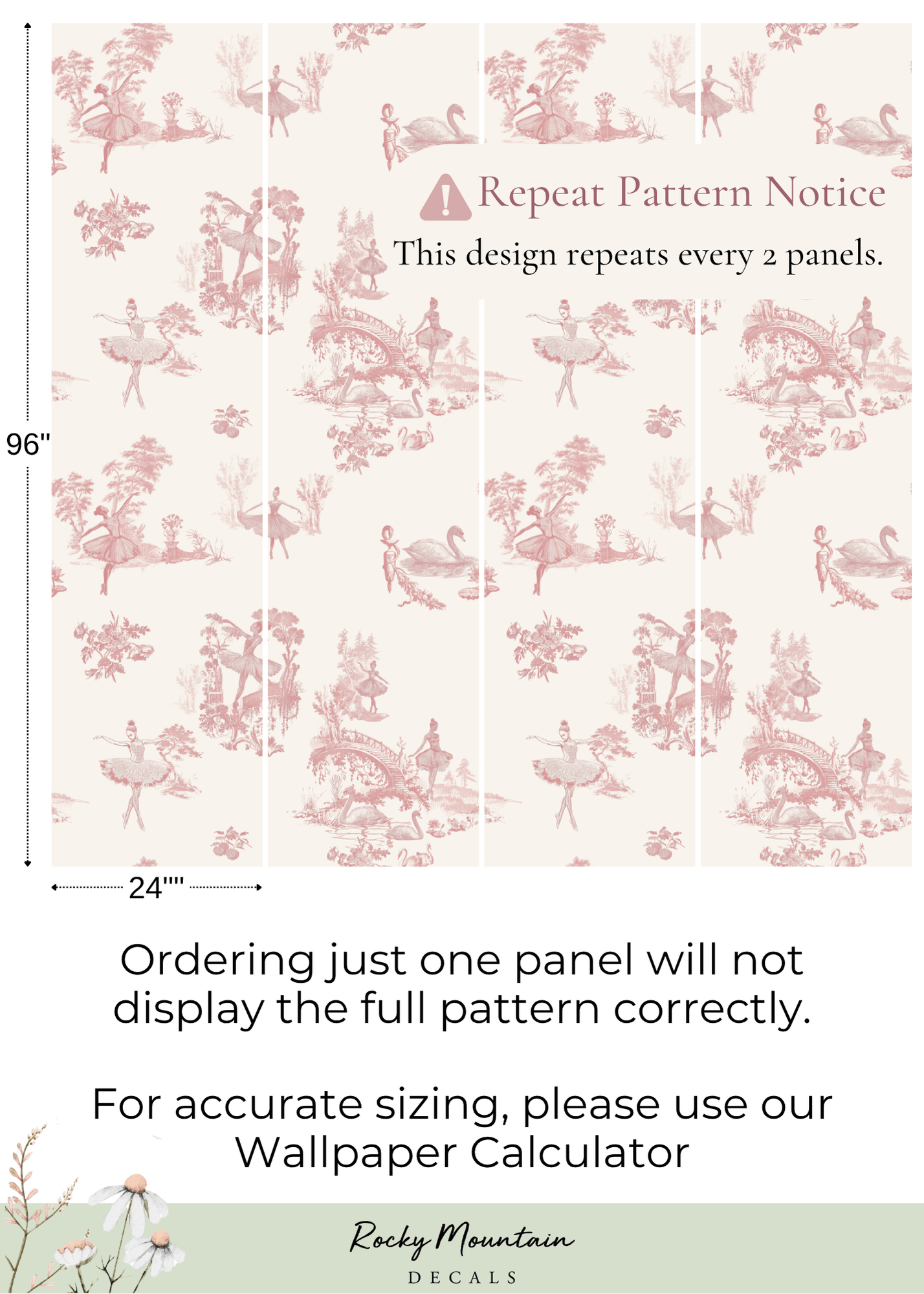 Ballerina Toile Wallpaper