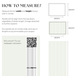 An image explaining how to figure out what wallpaper is best for a specific wall based on it's width and height