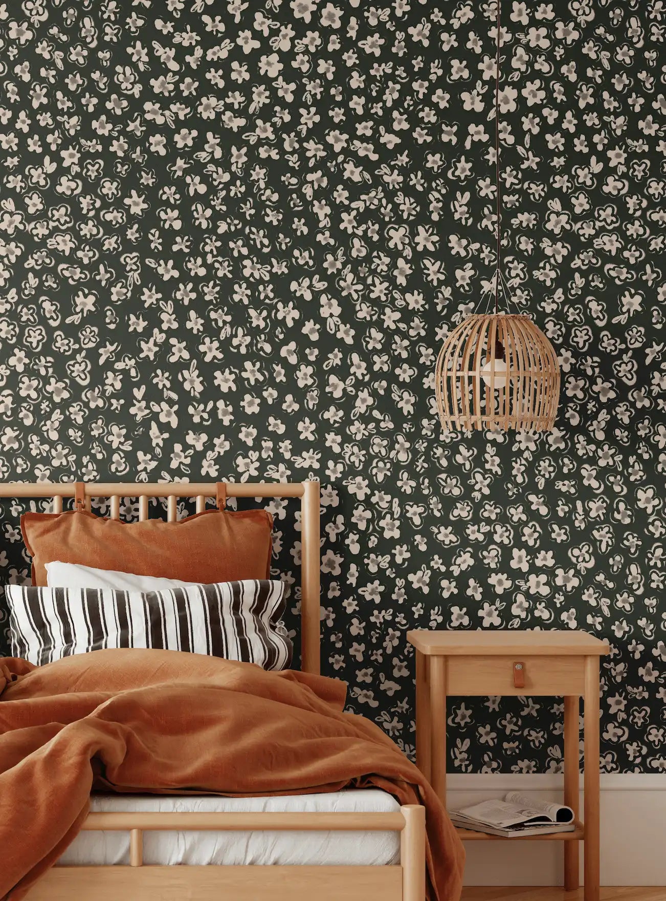 black and white wallpaper, bedroom wallpaper