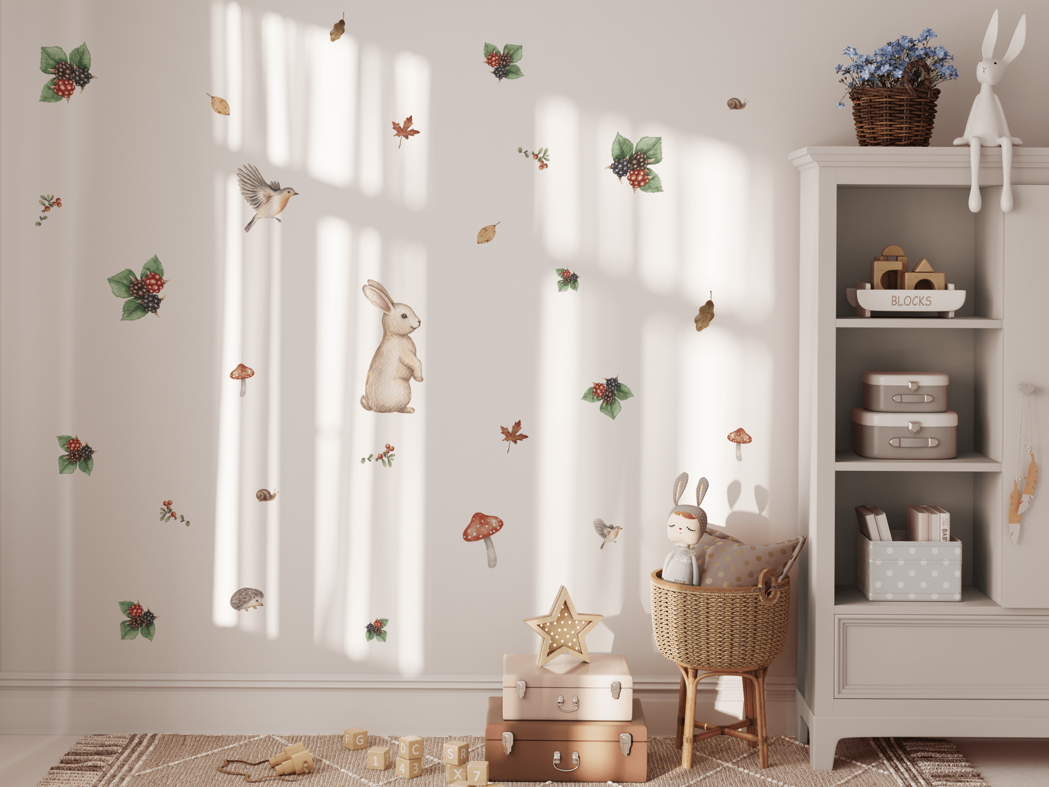 Blackberry Friends Wall Stickers (Peel and Stick Decals)