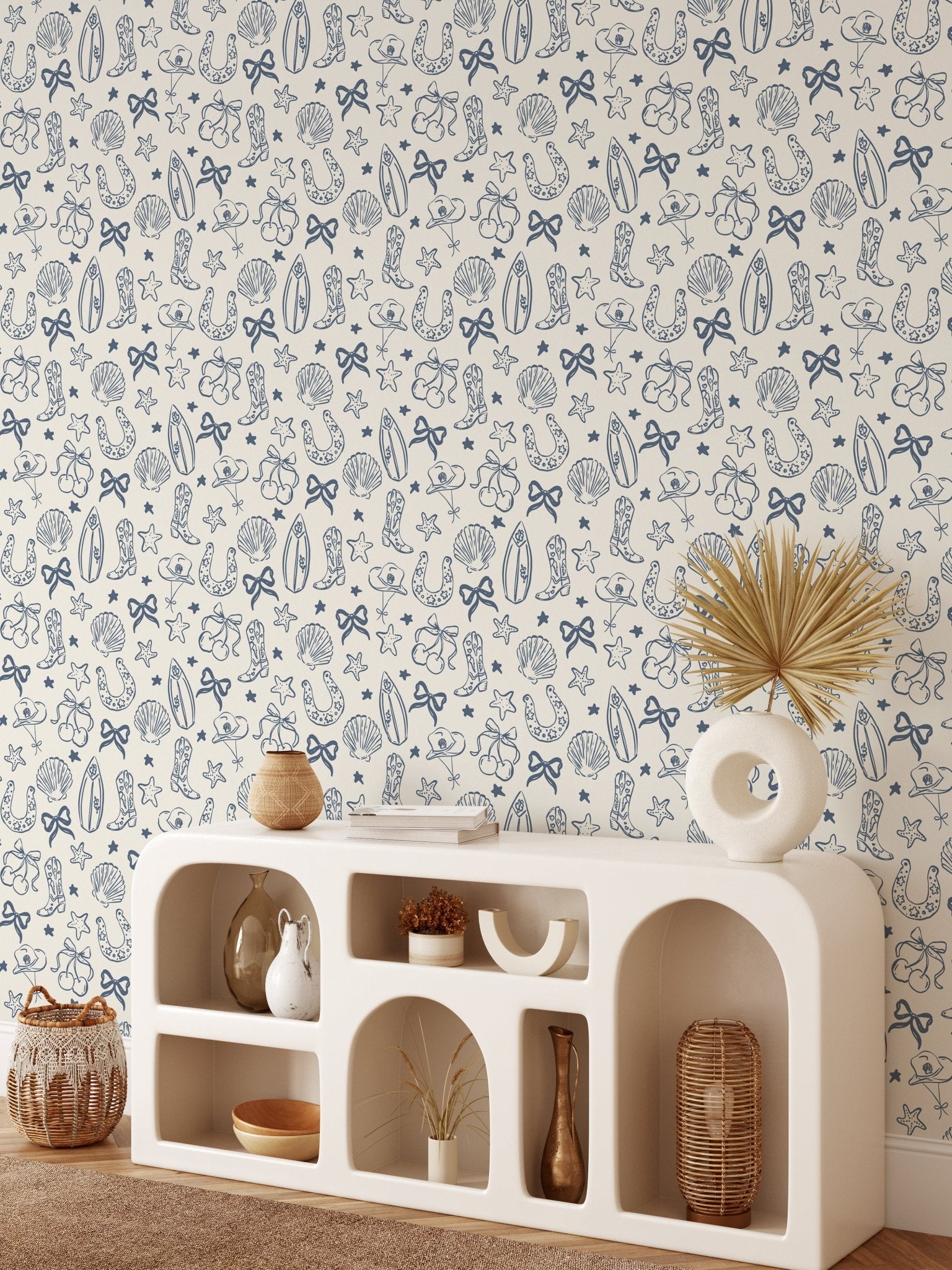 blue coastal cowgirl wallpaper