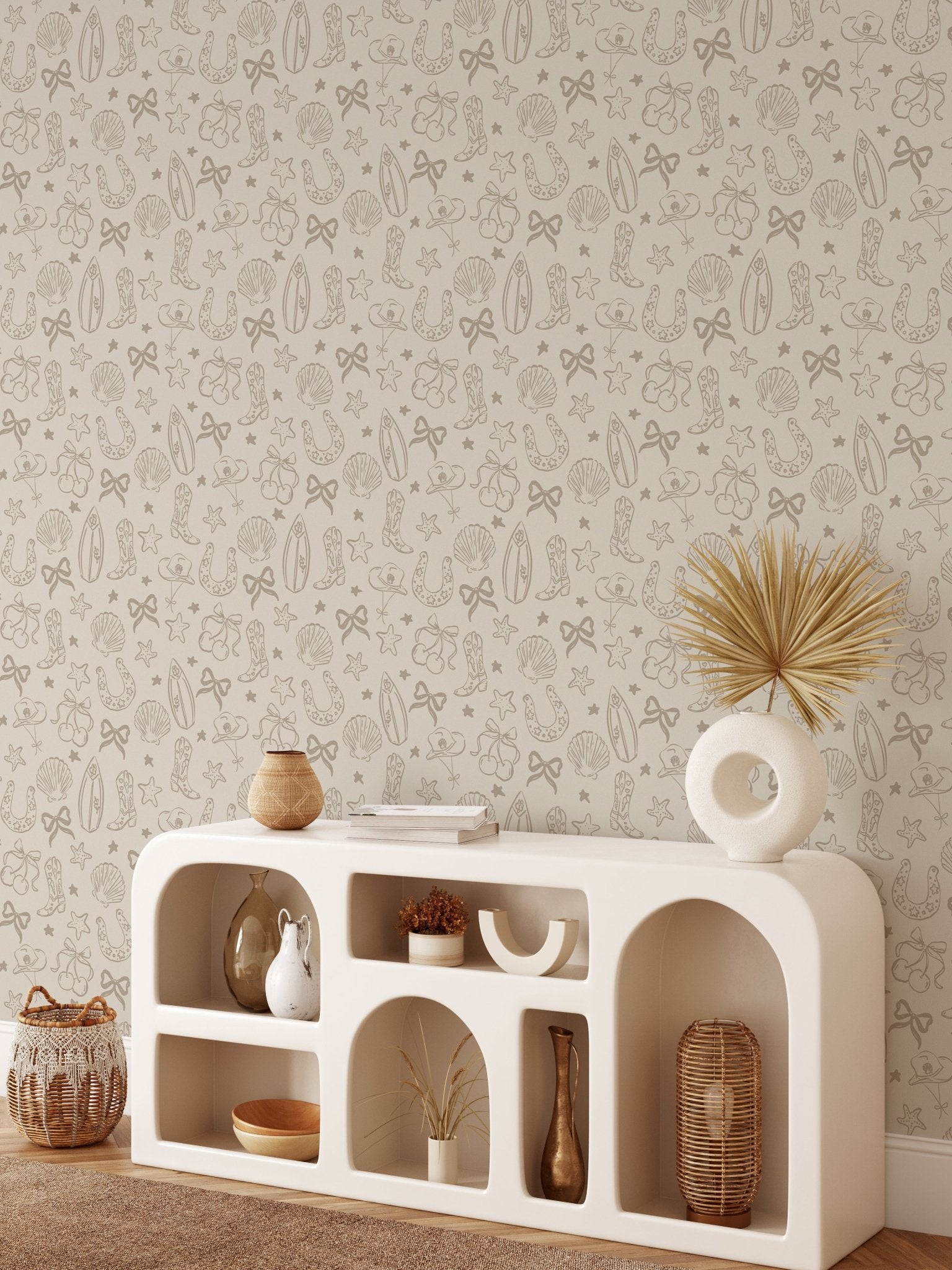Coastal Cowgirl Peel and Stick Wallpaper (Neutral Brown)