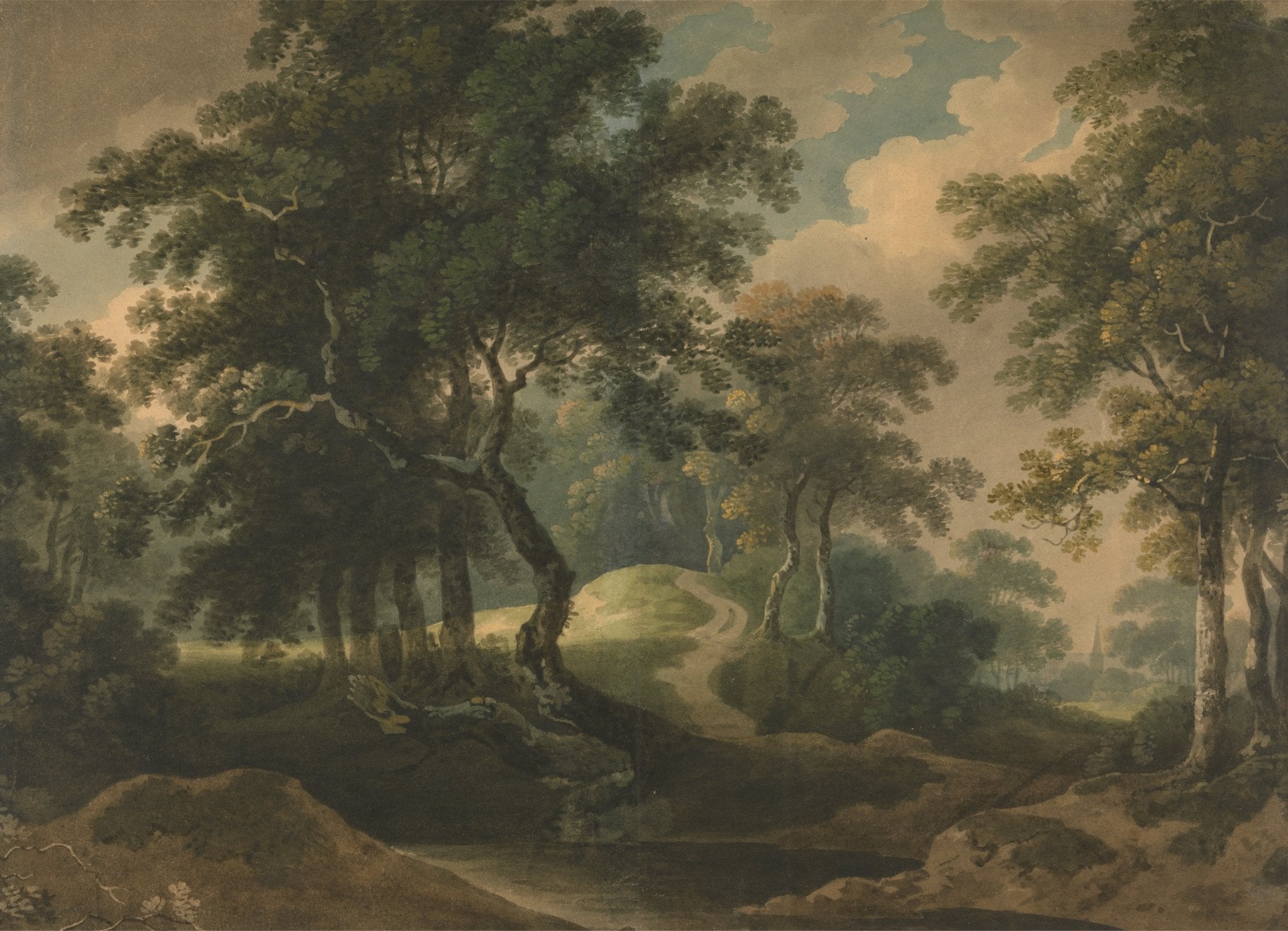 Vintage Painting Mural, Deep Woodland Landscape Thomas Barker, Woodland Mural, Wall Mural, Wallpaper, Painting, Painting Mural, Old Painting Mural, Thomas Barker Painting