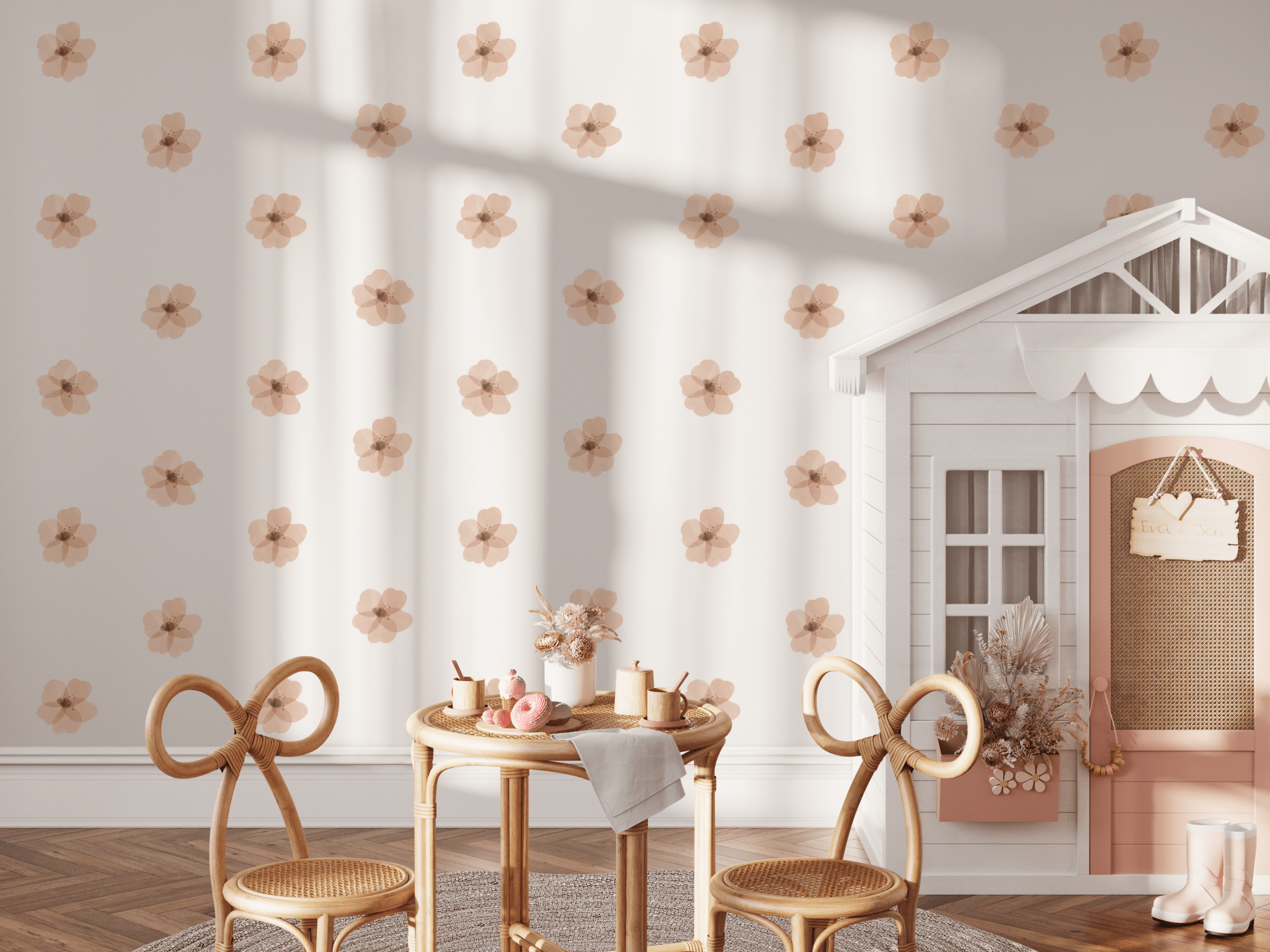 Dusky Rose Wall Stickers (Peel and Stick Decals)