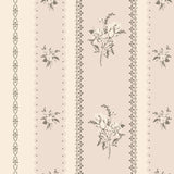 floral stripe wallpaper with delicate antique detailing