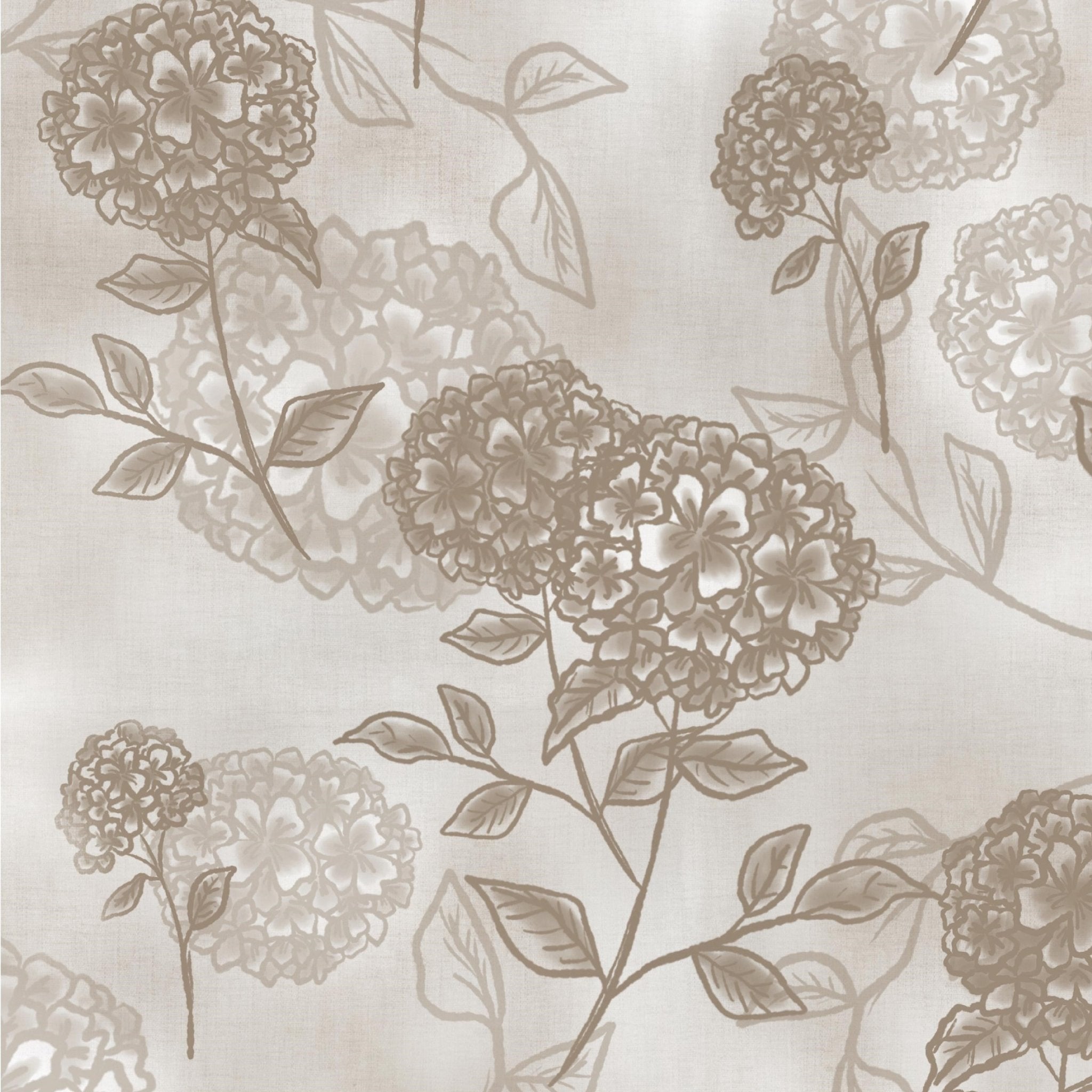 Linen Hydrangea Peel and Stick Wallpaper (Self-Adhesive)