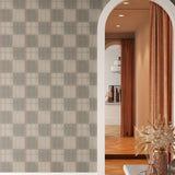 with Mediterranean tile wallpaper, blending traditional design elements with modern architecture for a chic, Mediterranean-inspired interior