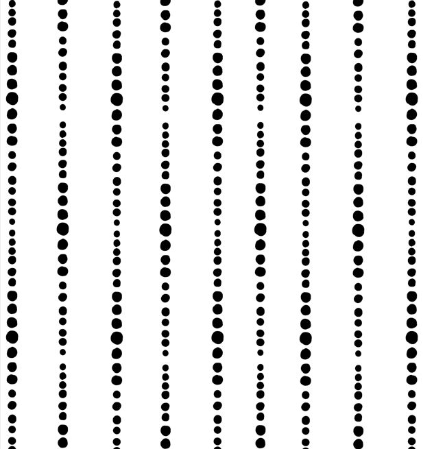 Close-up of geometric dot stripe pattern in black on white wallpaper
