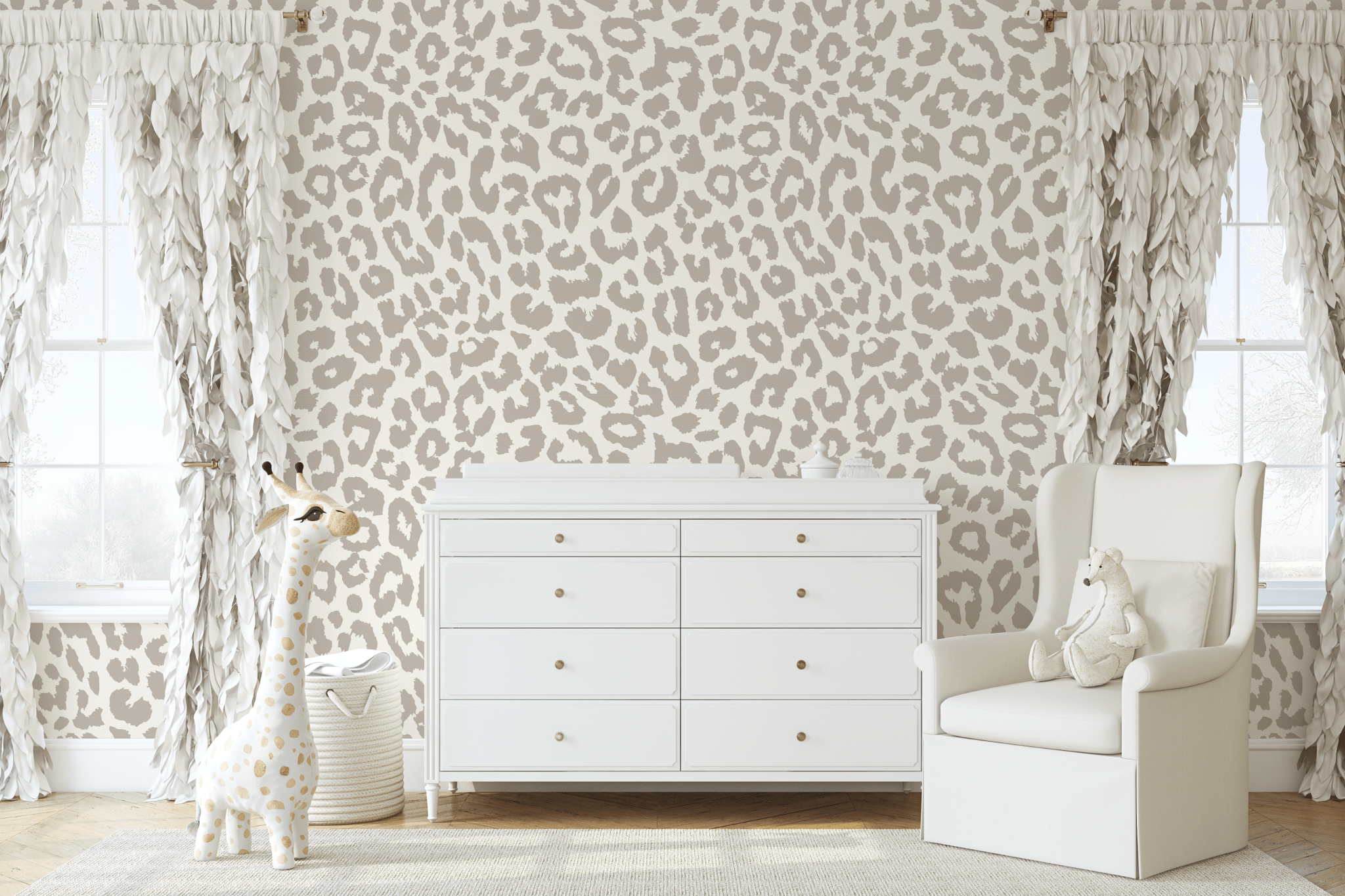 Neutral Animal Print Peel and Stick Wallpaper
