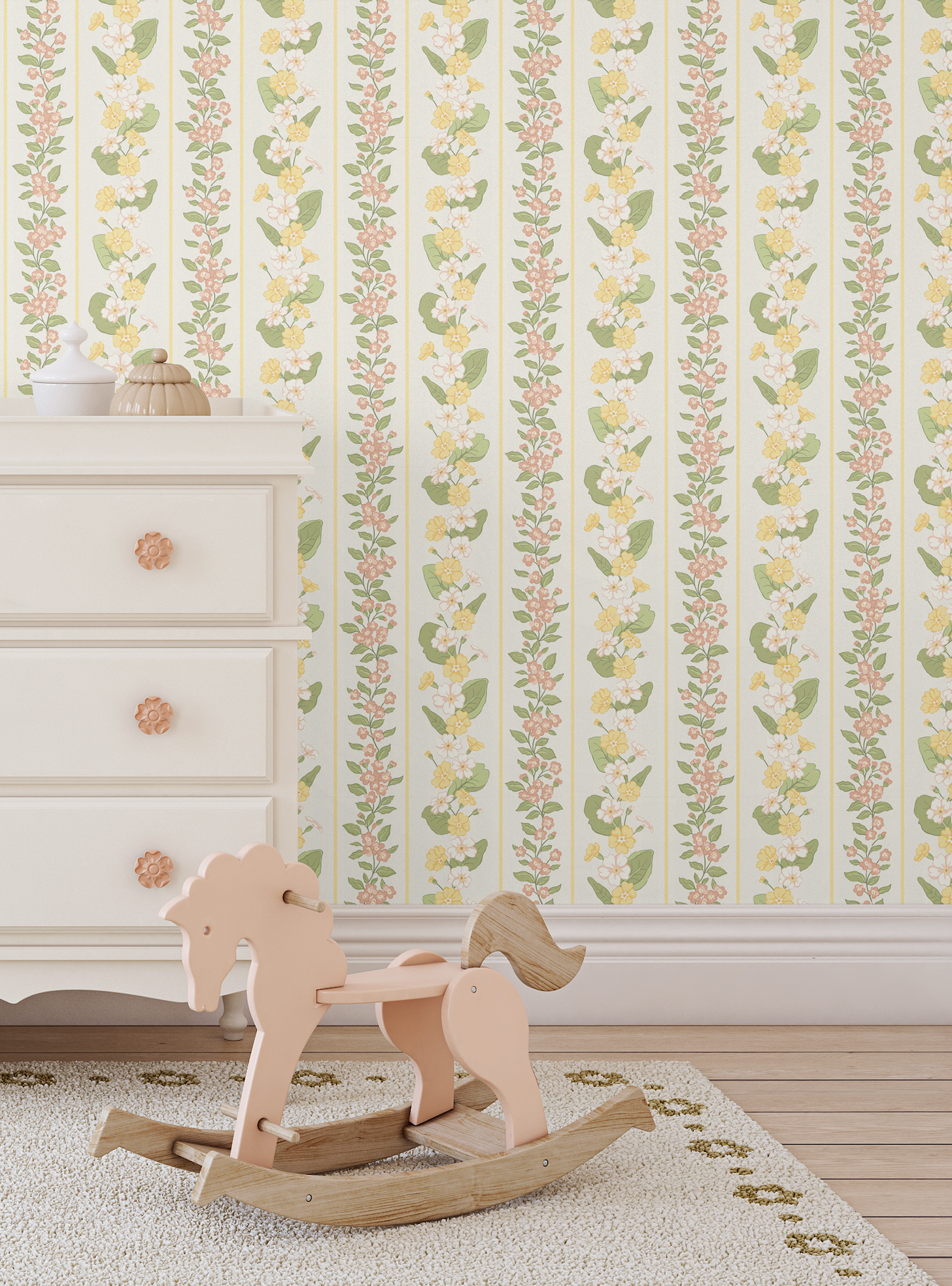 primrose wallpaper for yellow nursery