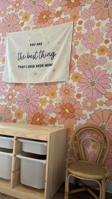 Retro Floral Peel and Stick Wallpaper