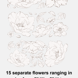 Simple Black and White Flower Decals
