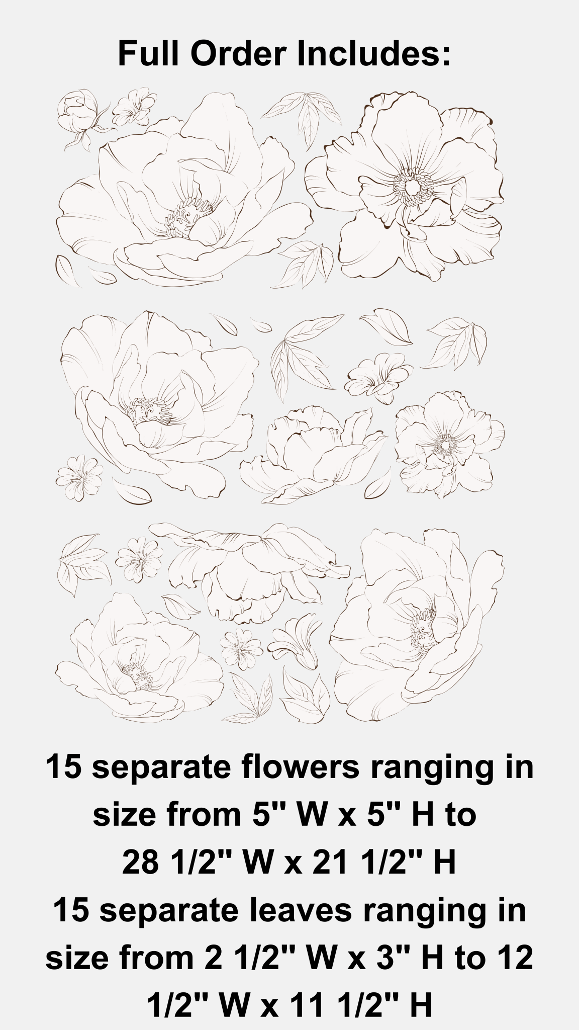 Simple Black and White Flower Decals