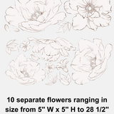 Simple Black and White Flower Decals