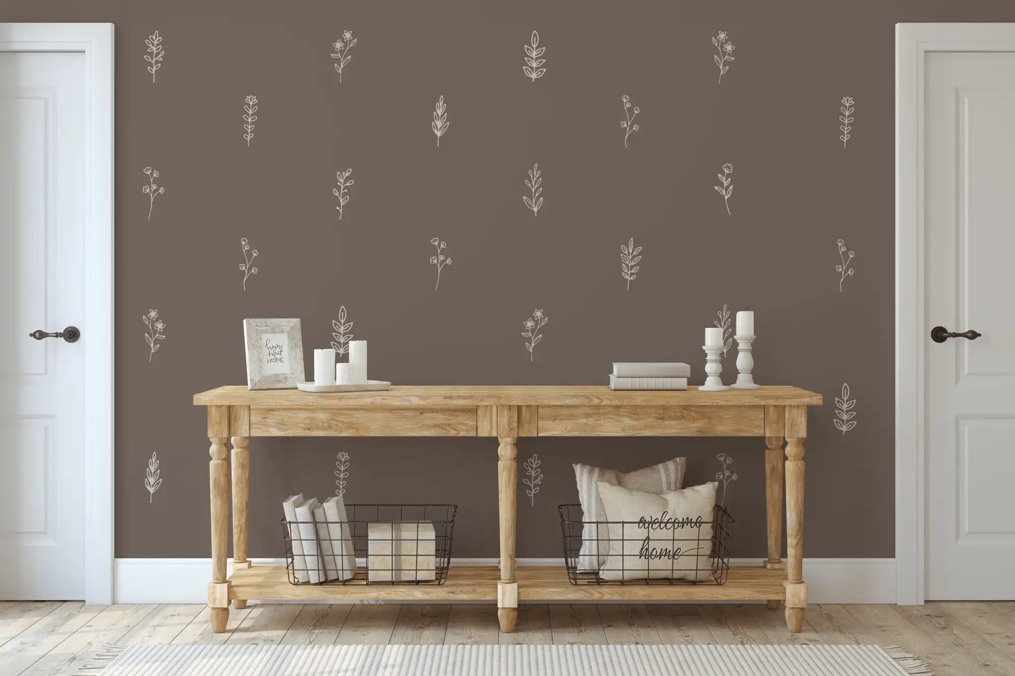 flower wall decals in farmhouse decor