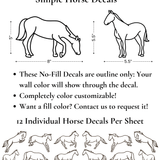 Simple Horse Decals (Peel and Stick Decals)