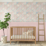 stitch wallpaper, quilt, pink