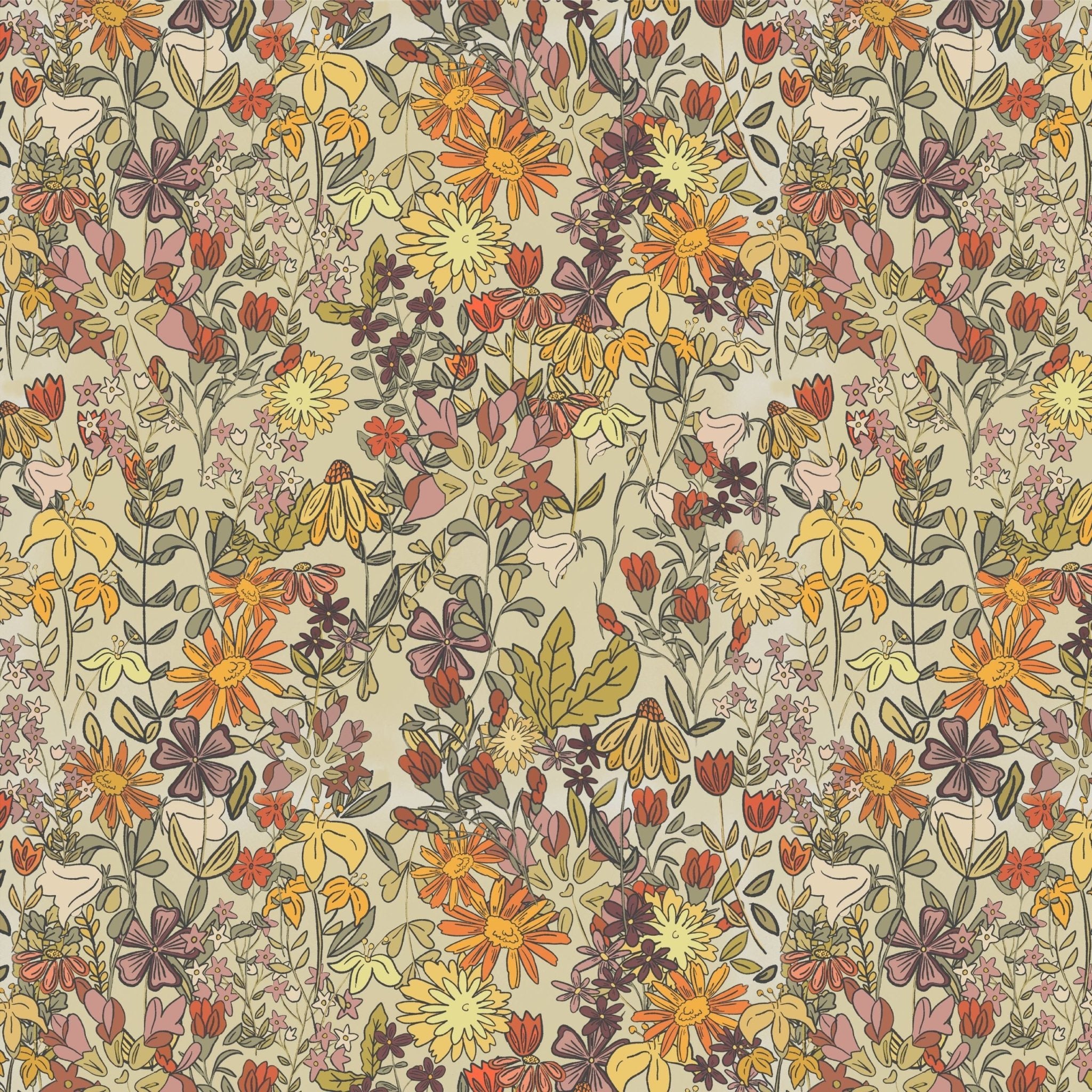 Summertime Floral Peel and Stick Wallpaper