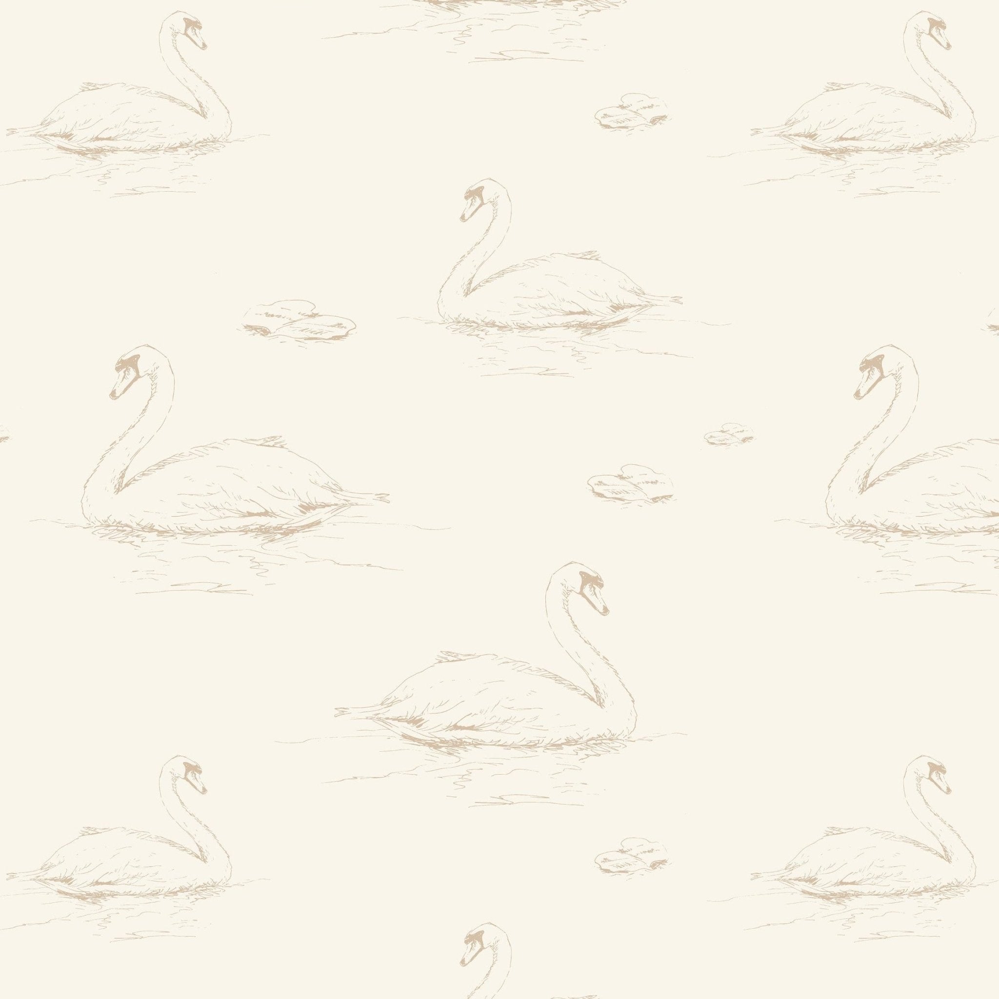 Swimming Swan Peel and Stick Removable Wallpaper