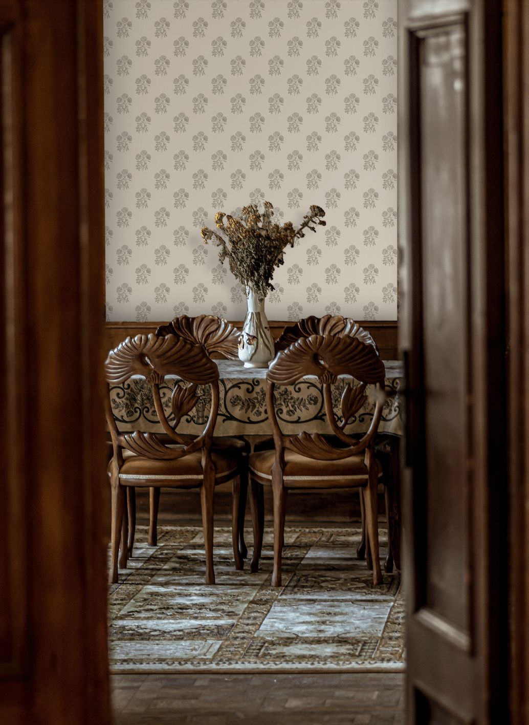 Living Room Ideas, Block Print Wallpaper, Wallpaper peel and stick, removable wallpaper, renter wallpaper, Dining Room Wallpaper, Renter-friendly Wallpapers