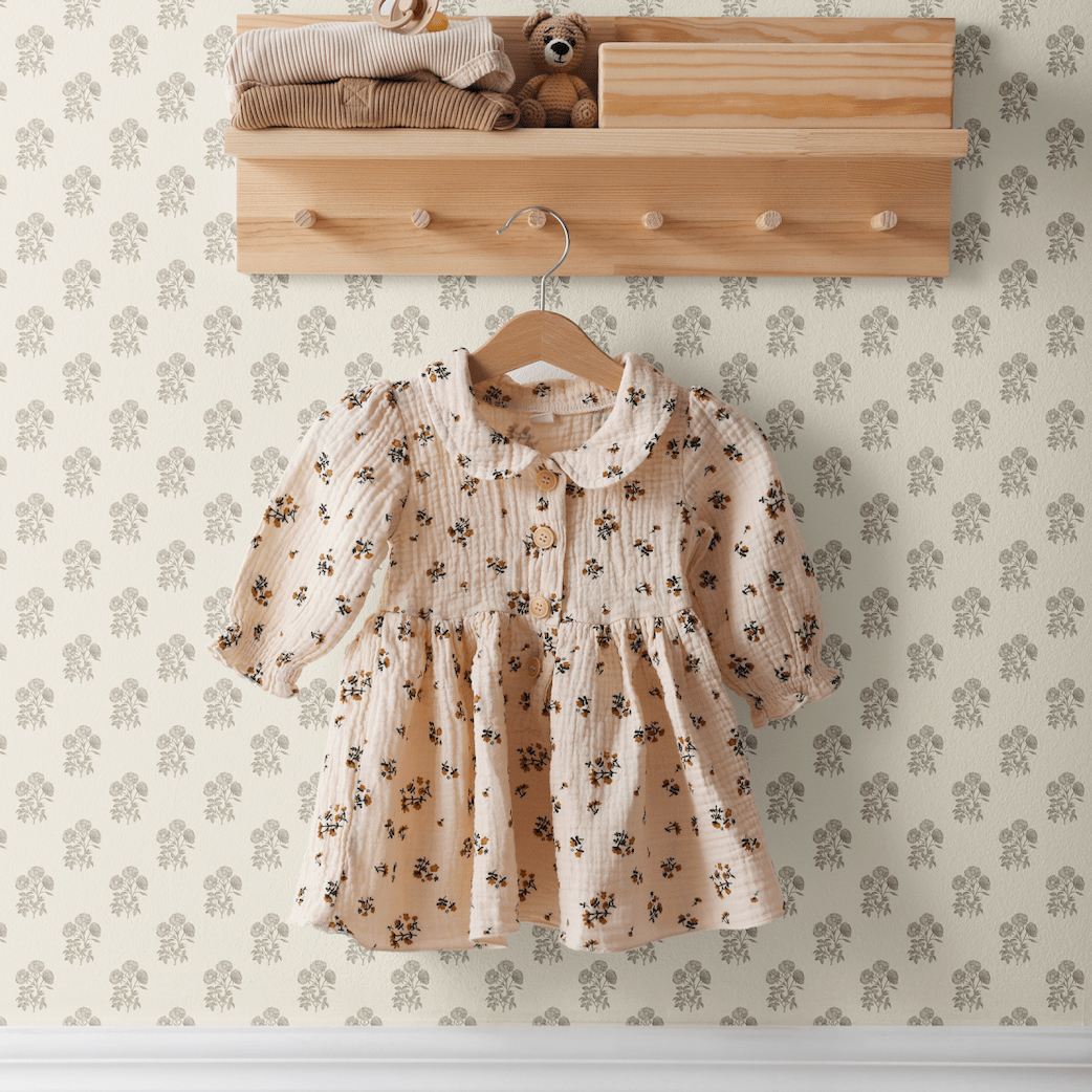 Kids Room Wallpaper, Nursery Wallpaper Ideas, Pink and White Decor, Wallpaper peel and stick, removable wallpaper, renter wallpaper