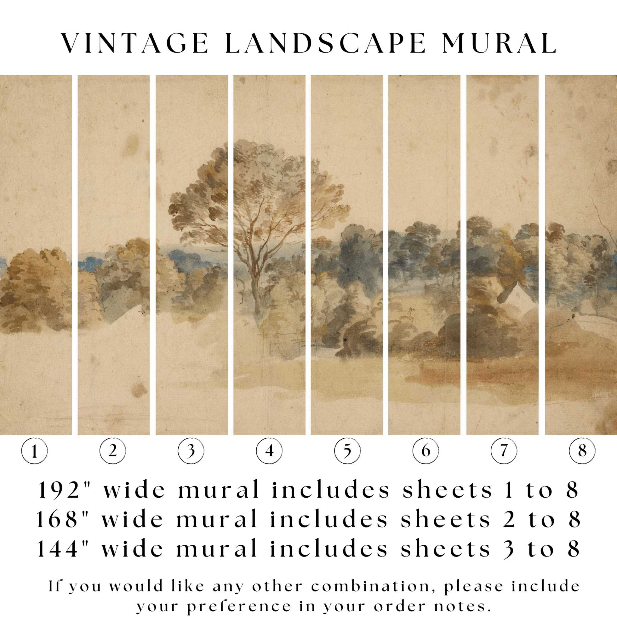 Vintage Landscape Wall Mural