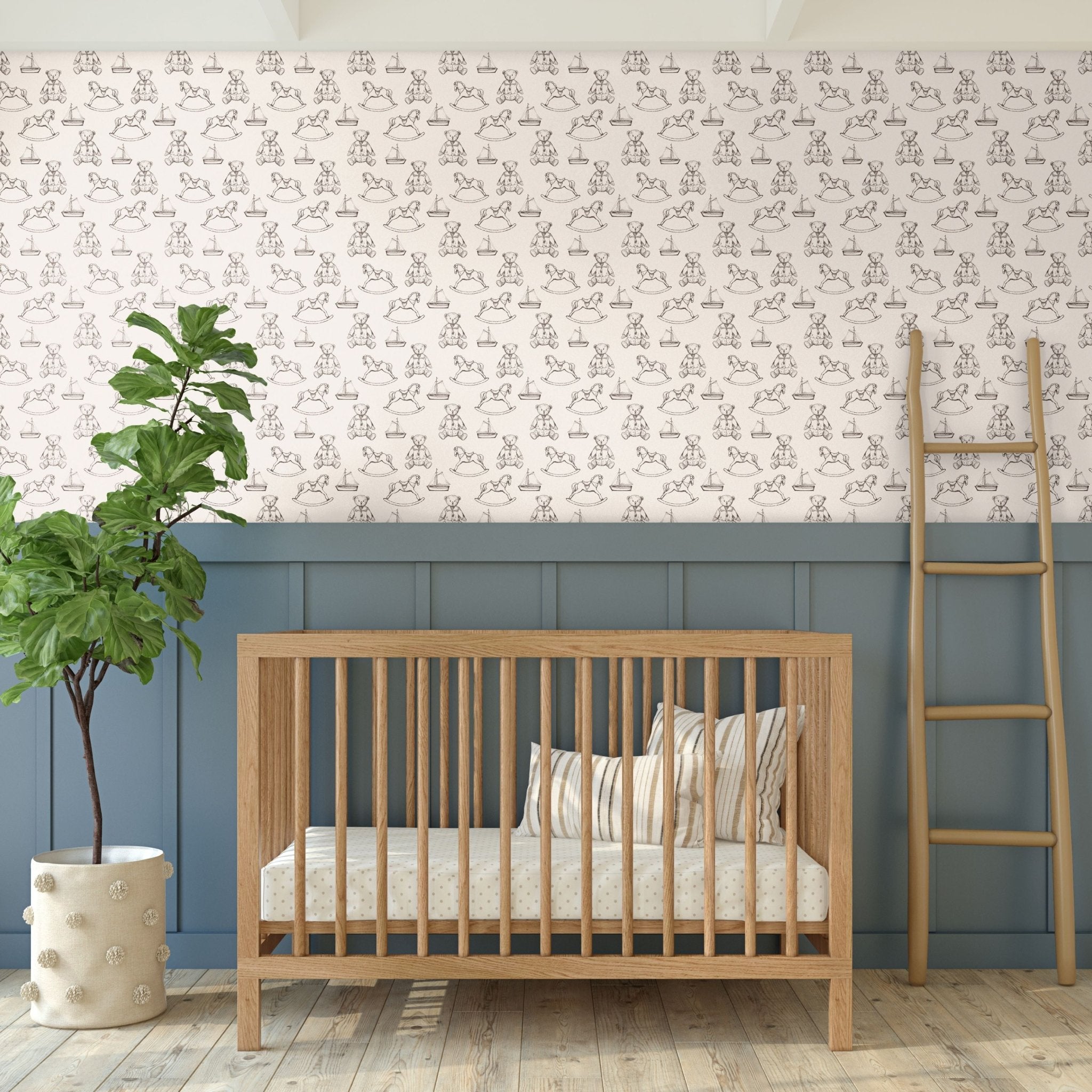 Vintage Nursery Wallpaper - CLEARANCE 5 Sheets 24" w x 48" h