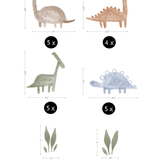 Watercolor Dinosaur Wall Stickers